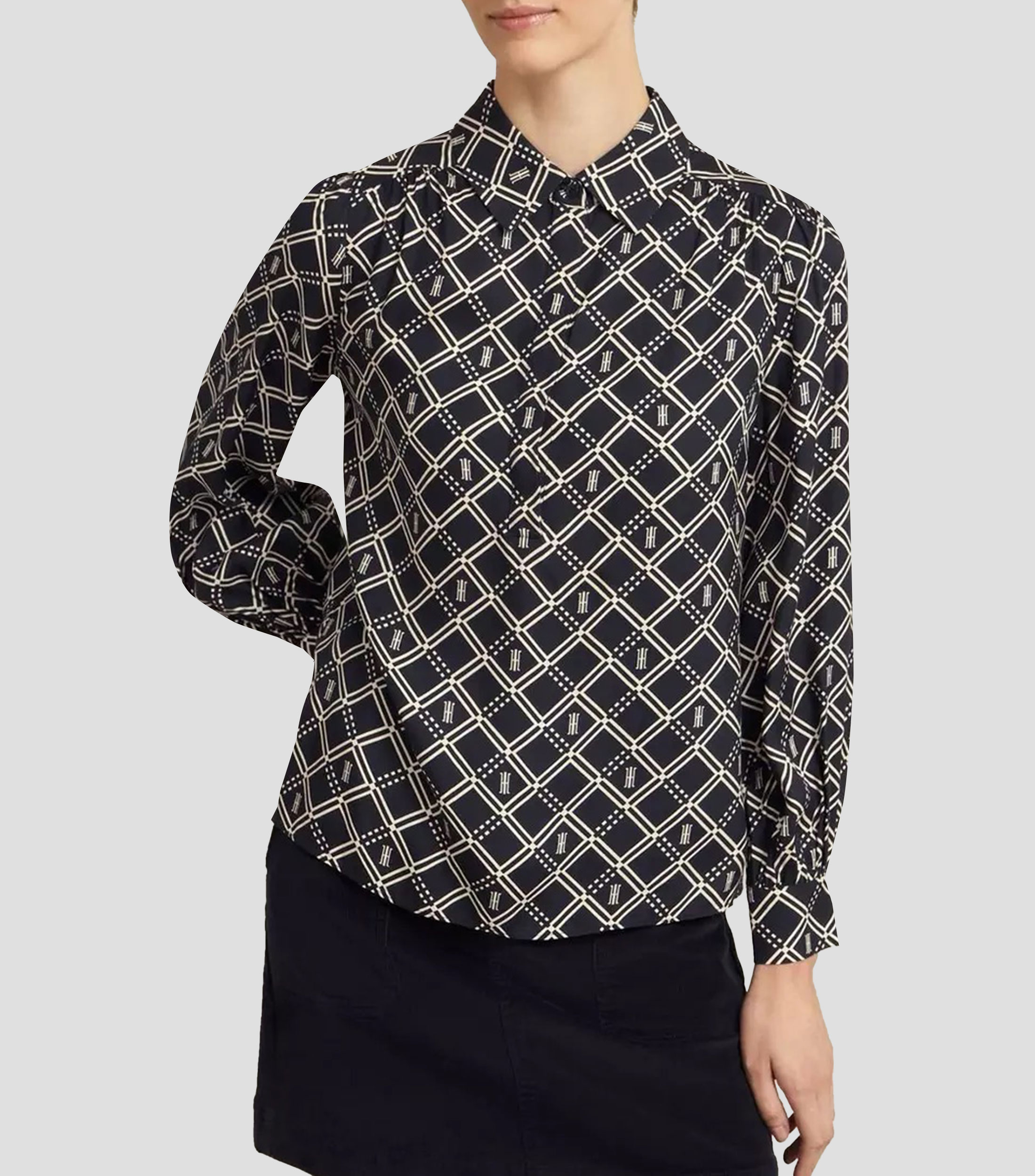 Blusa estampada con manga larga Mujer