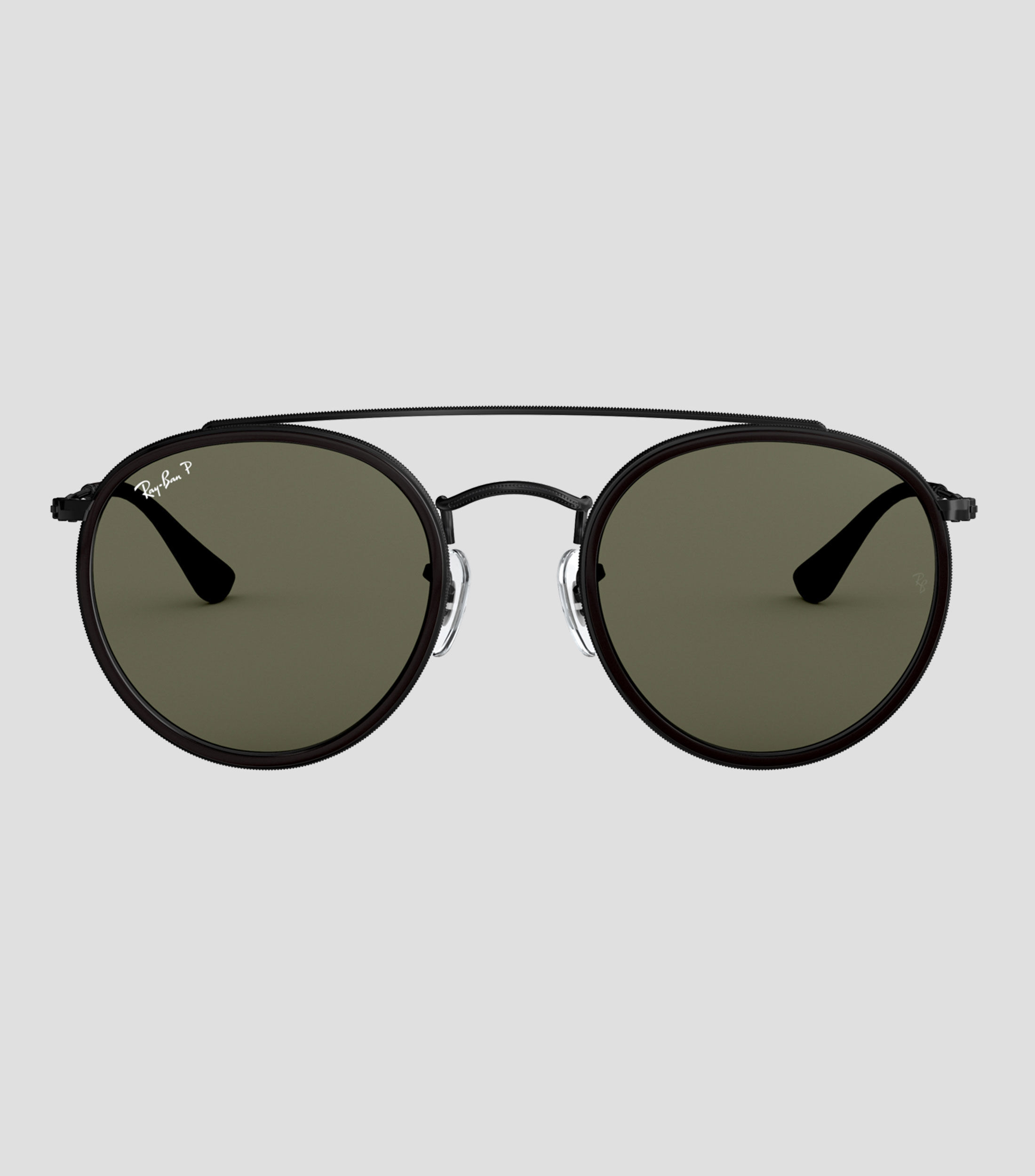Lentes de sol redondos Round Double Bridge negros Unisex