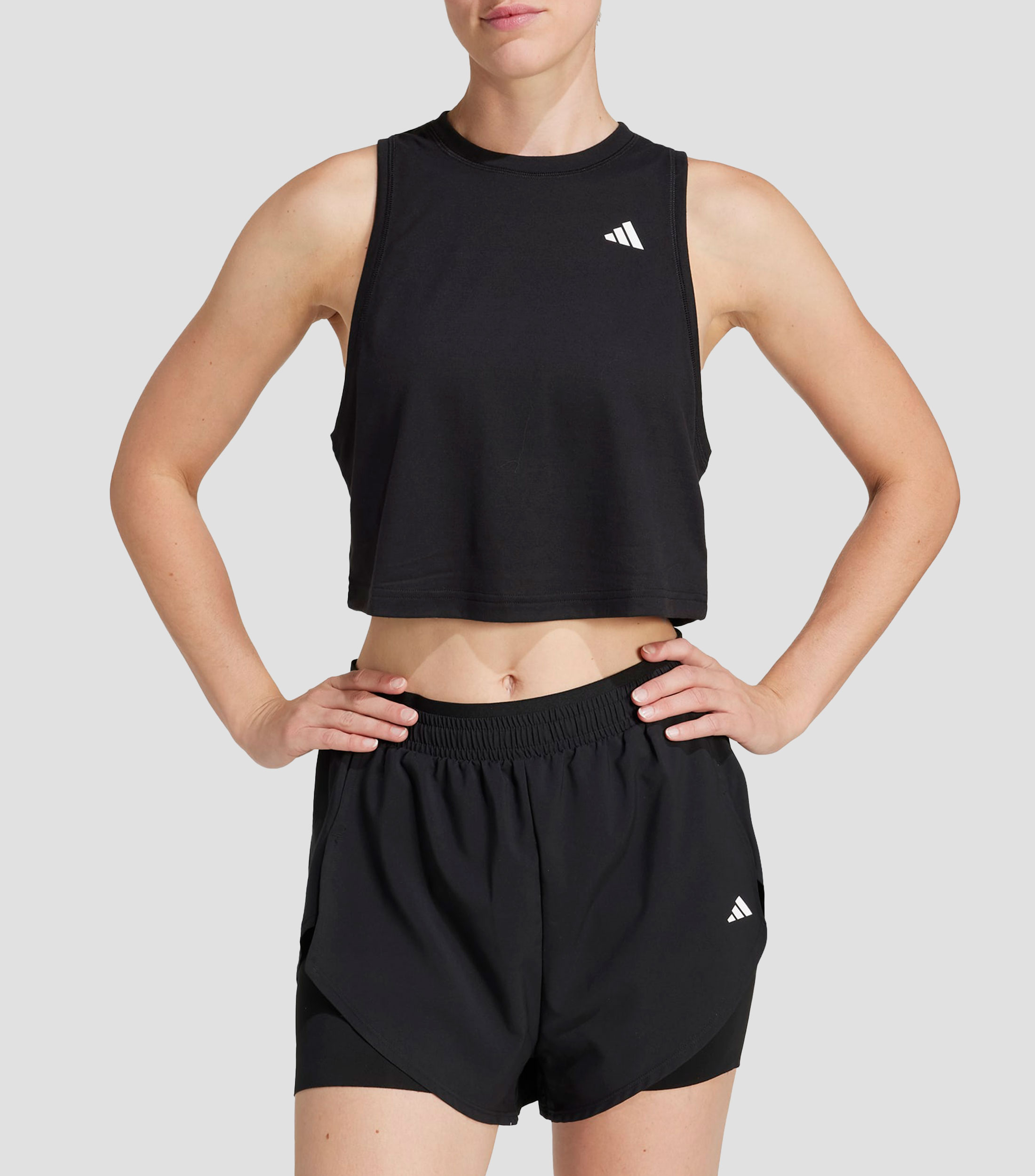 Tank para entrenamiento cuello redondo sin mangas lisa Mujer