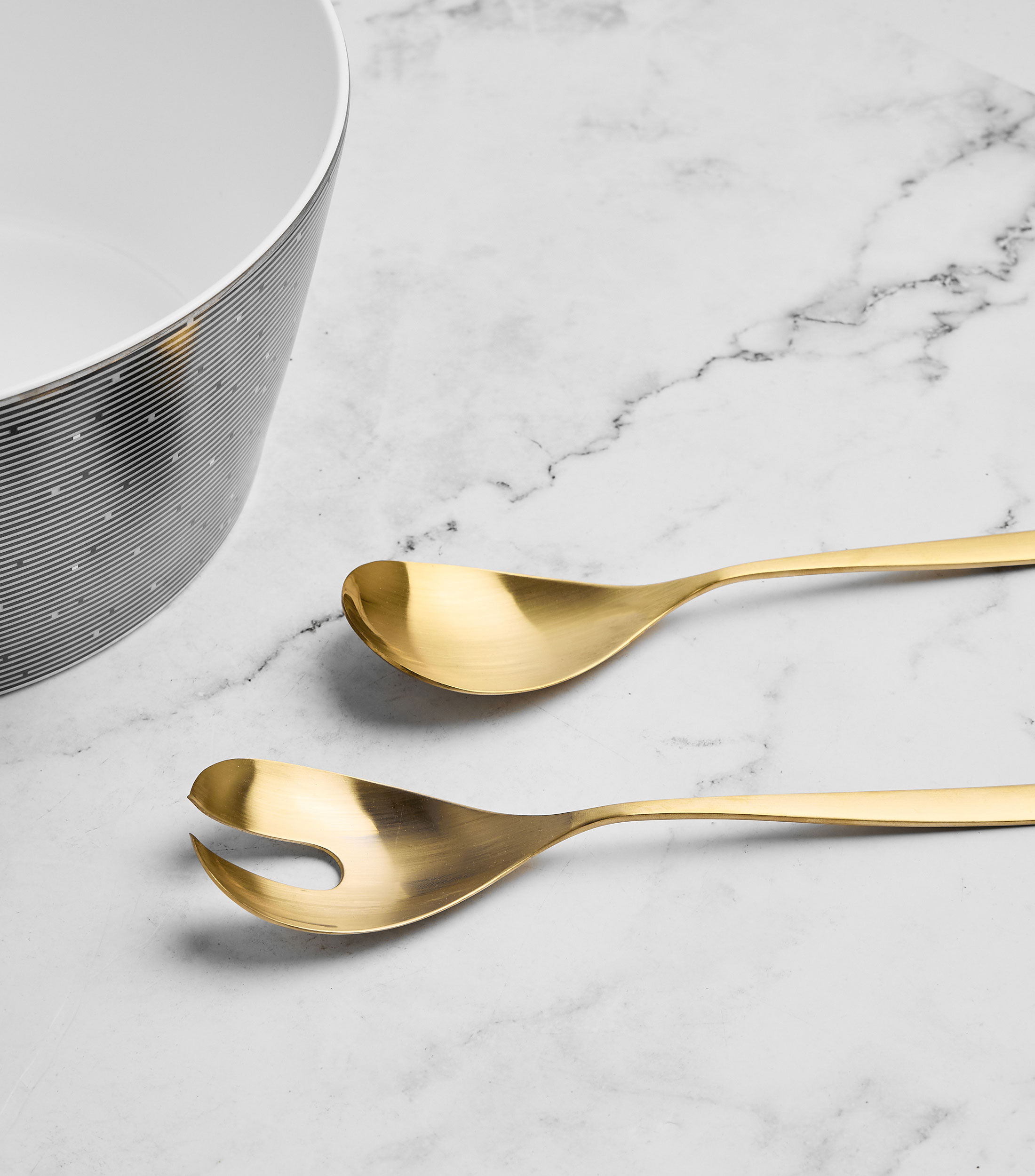 Set 2 Cubiertos para Servir Ensalada Gold