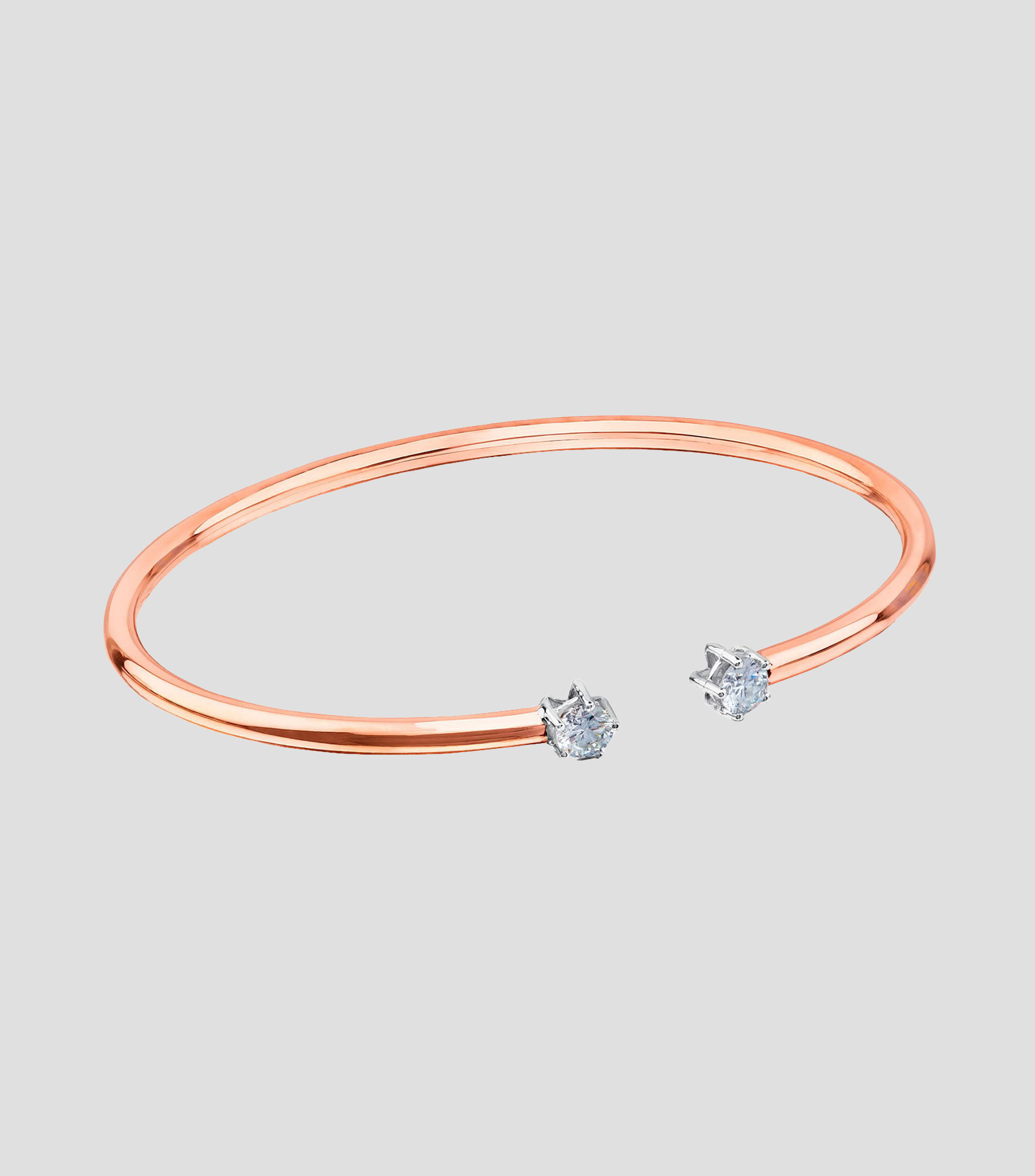 Esclava en oro rosa 18 kilates con diamantes Rosa Oriol Mujer