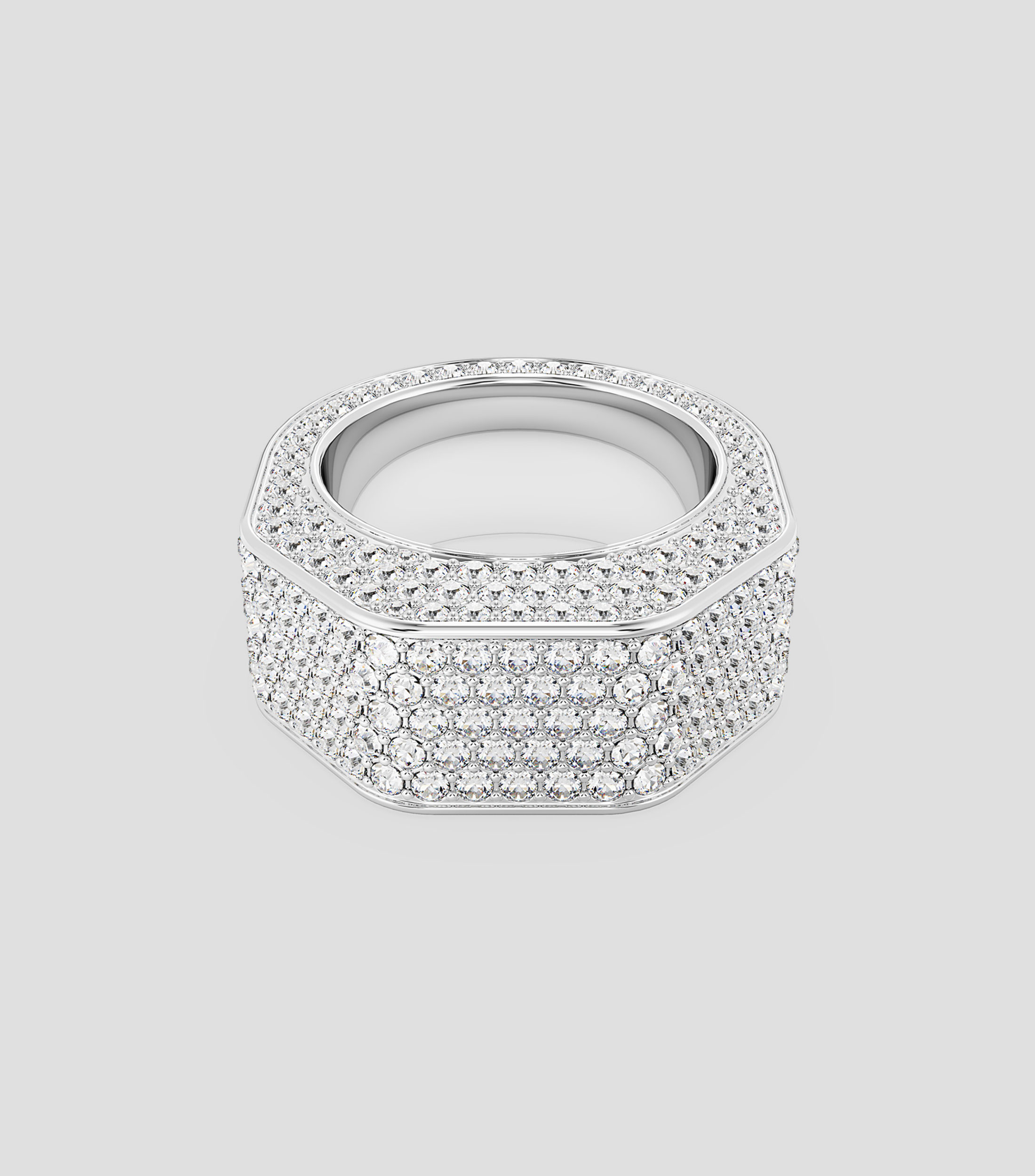 Anillo con cristales de pave Mujer