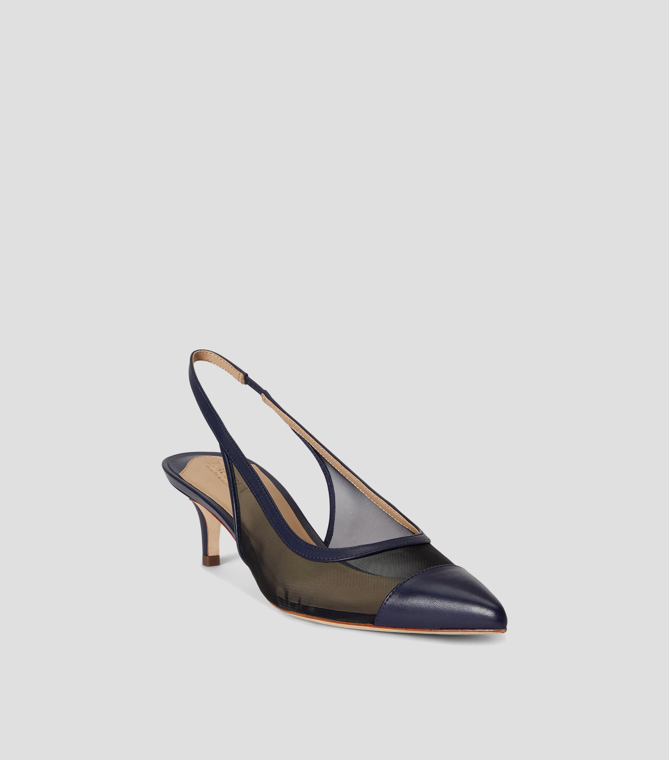 Zapatillas slingback de cuero con tacón bajo Lolah Mujer