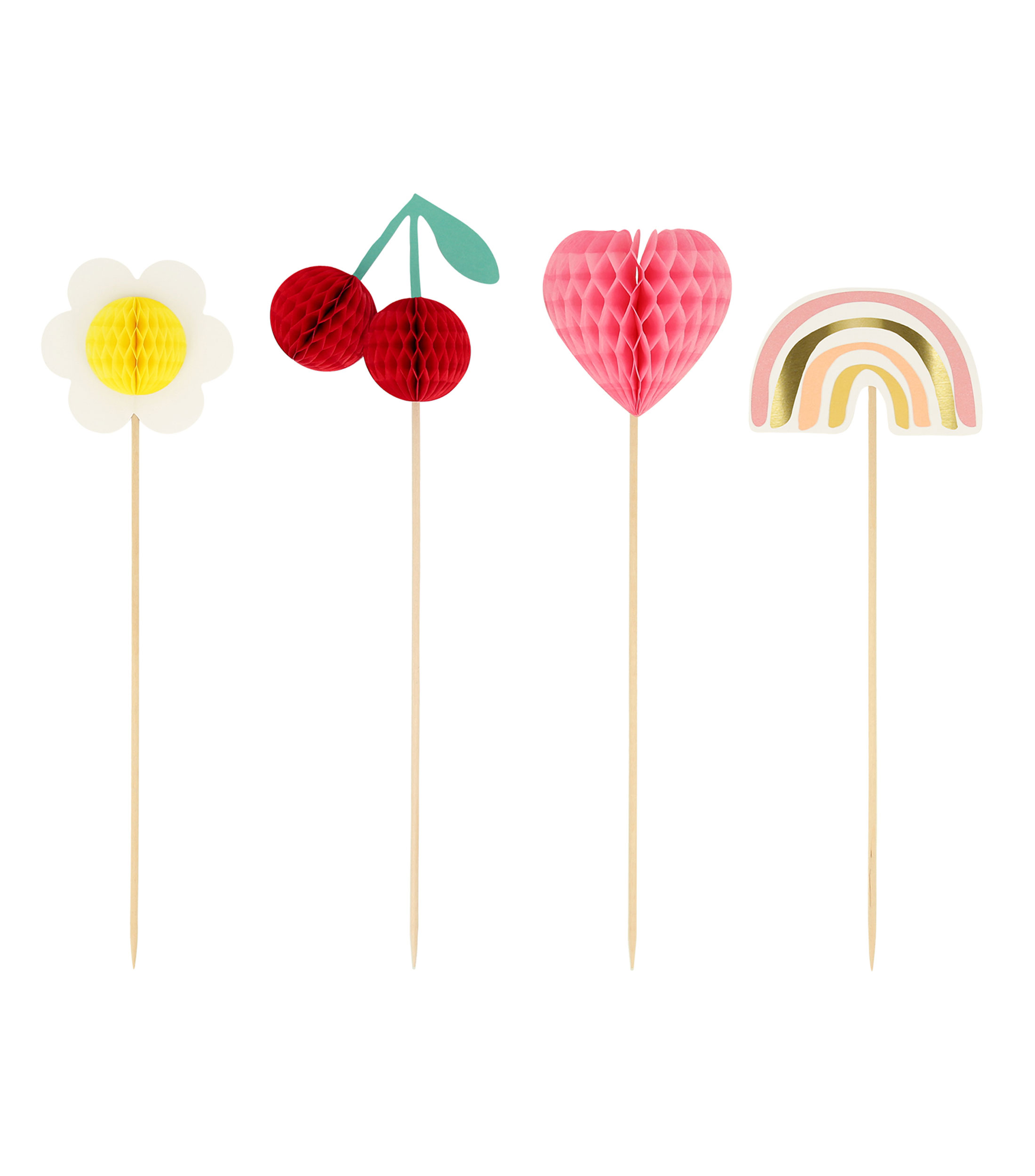 Set 4 Cake Toppers Happy Icons