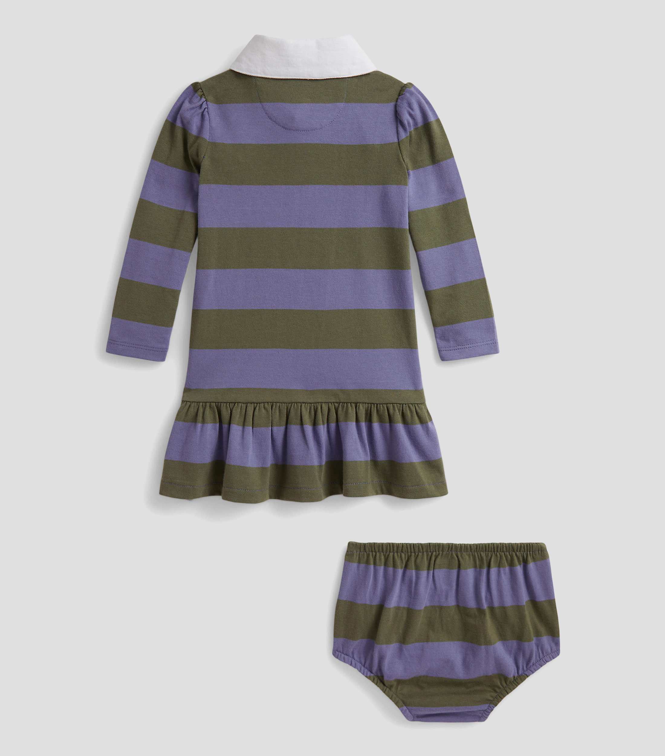 Vestido manga larga de rayas Bebé