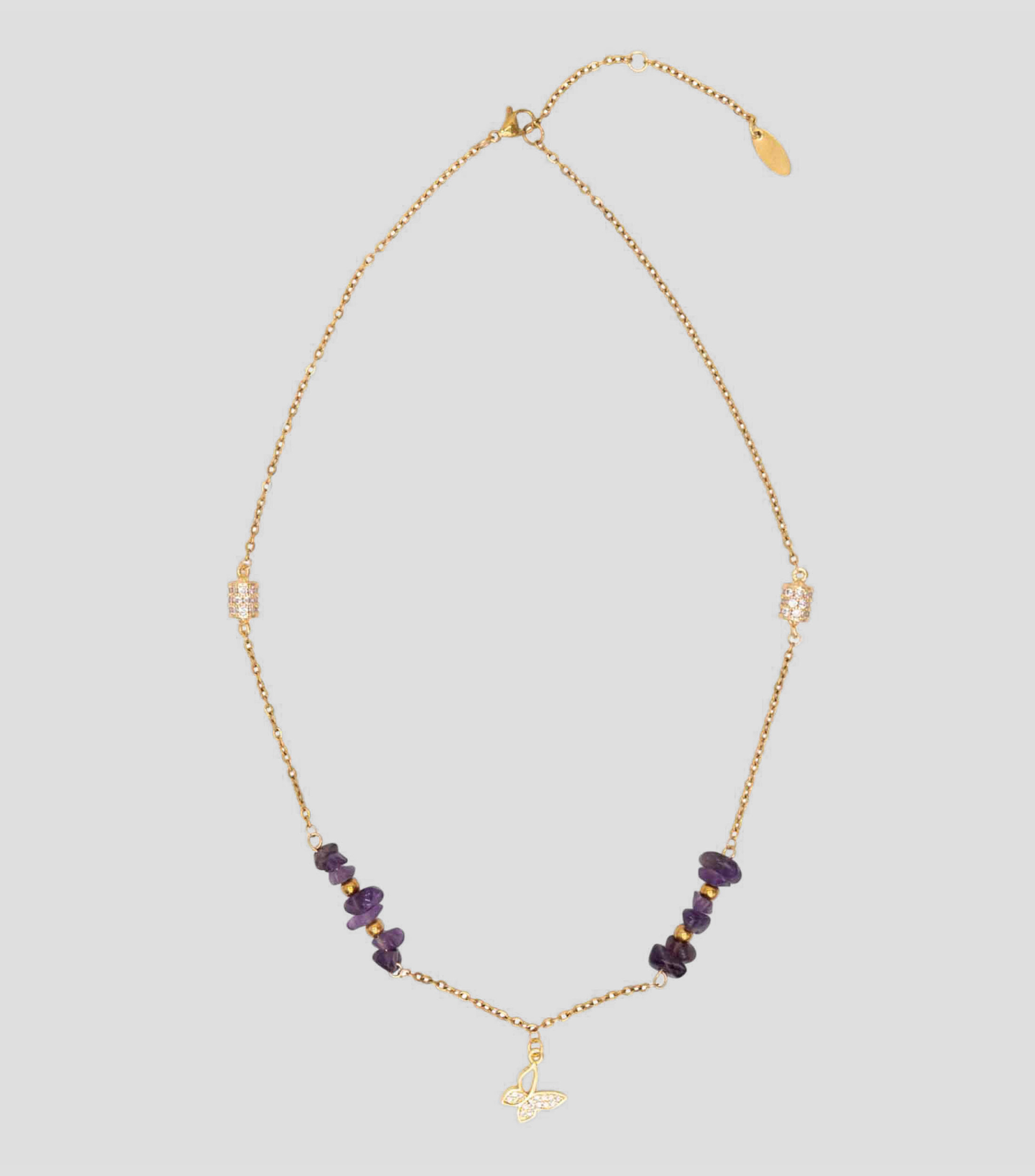 Collar Amatista Mariposa Mujer