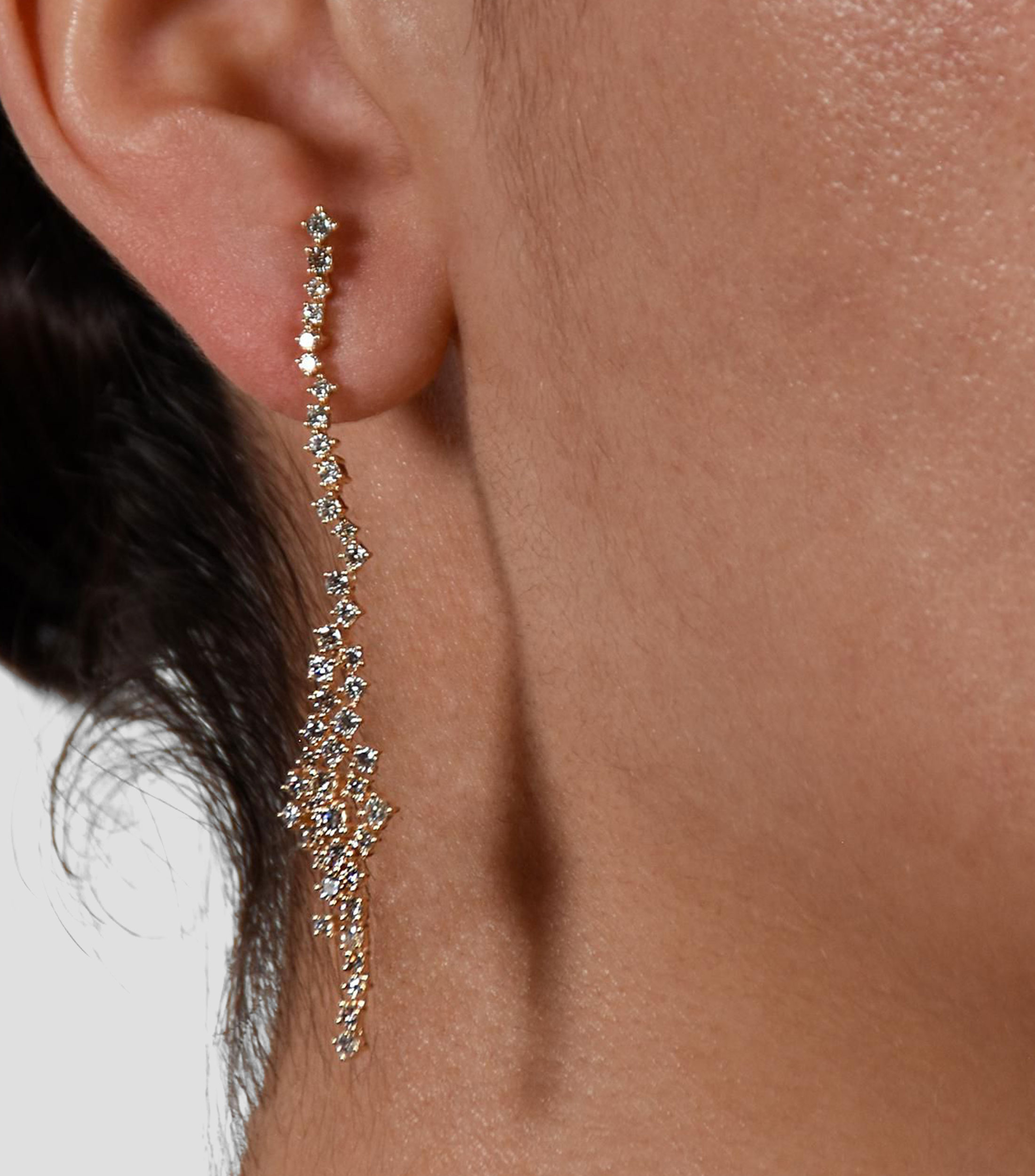 Aretes en Oro amarillo de 14 Kilates con Diamante Mujer