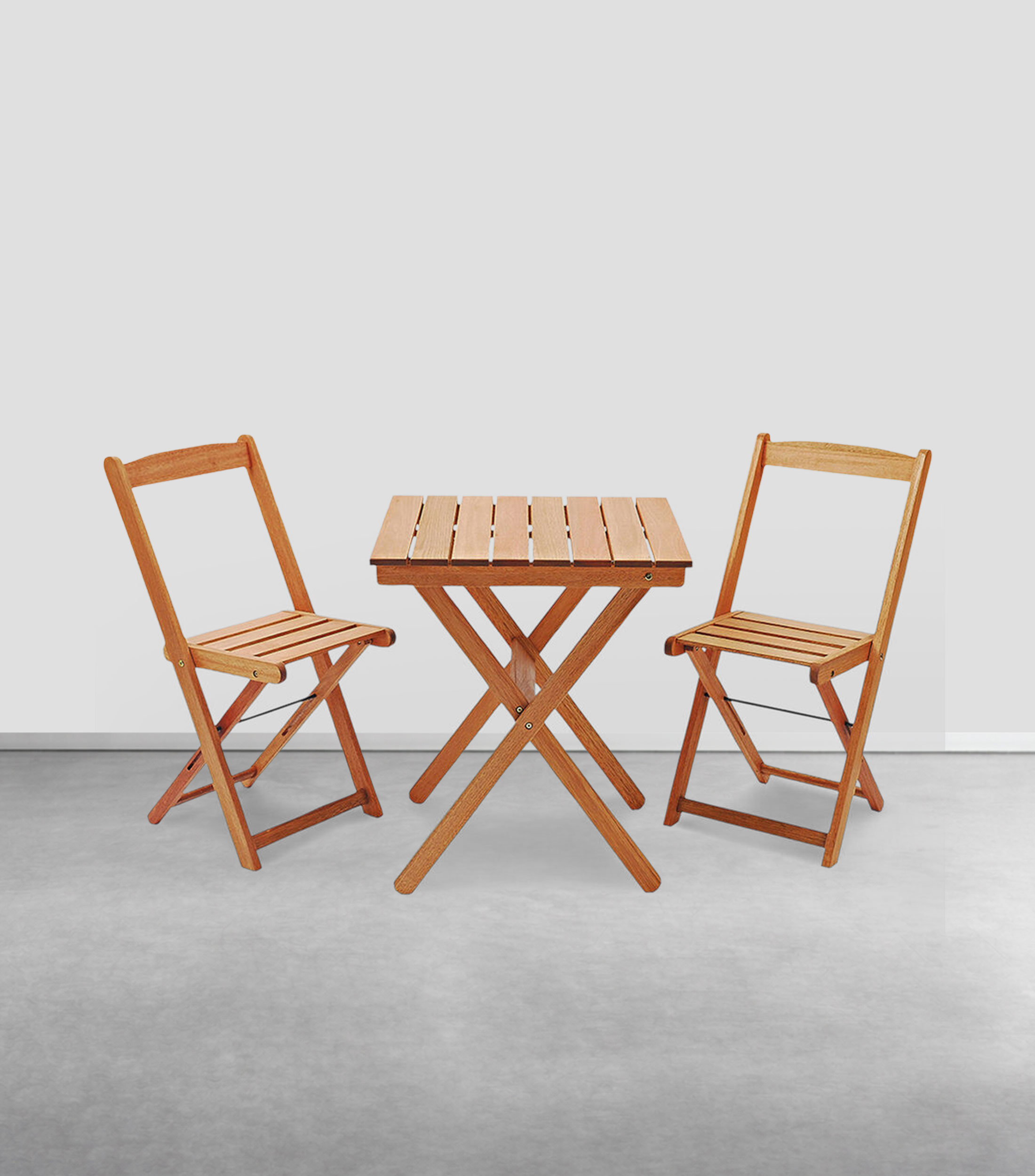 Set 2 Sillas y Mesa Naipe para exterior en madera
