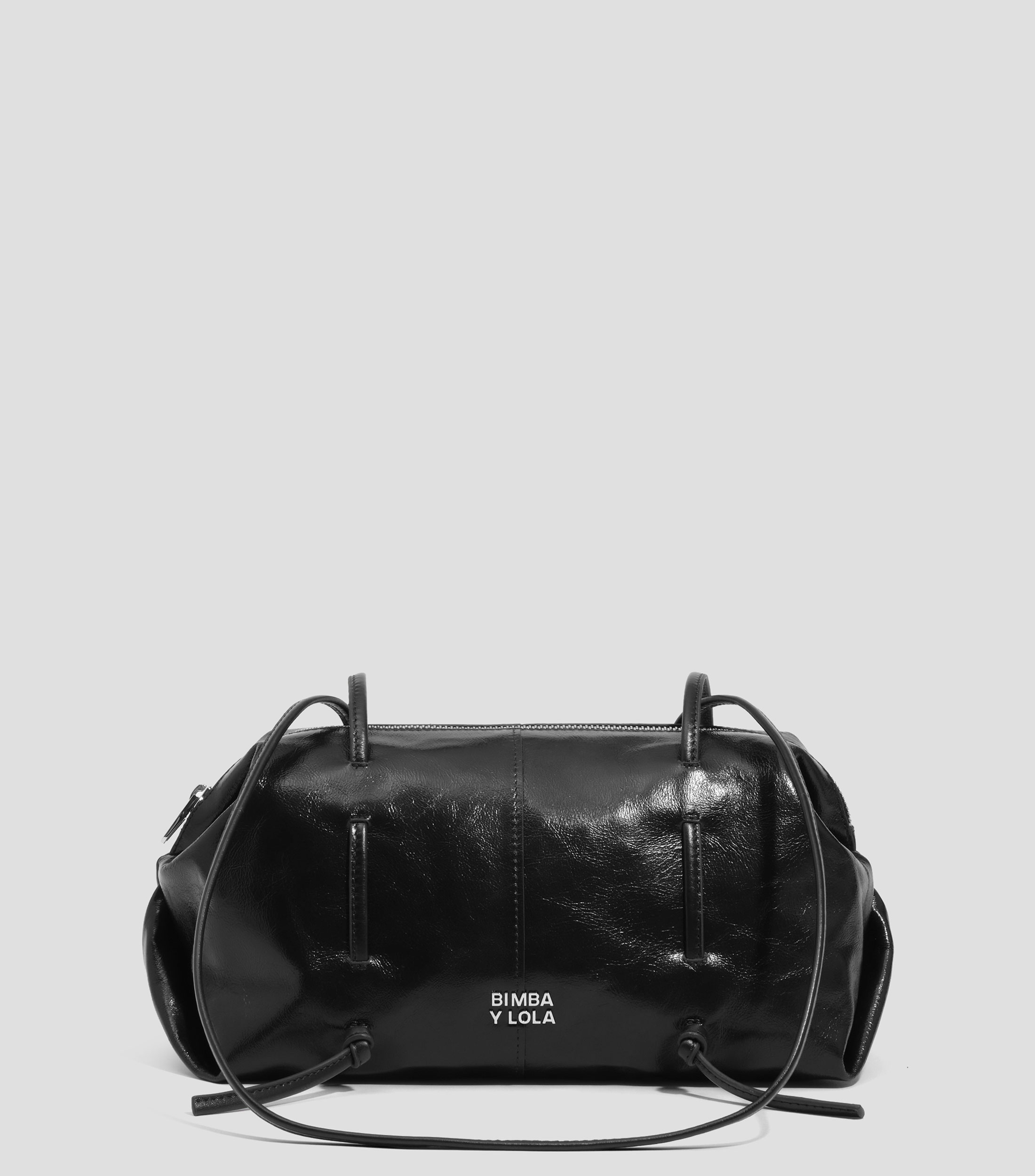 Bolsa Bowler negra en piel lisa Mujer