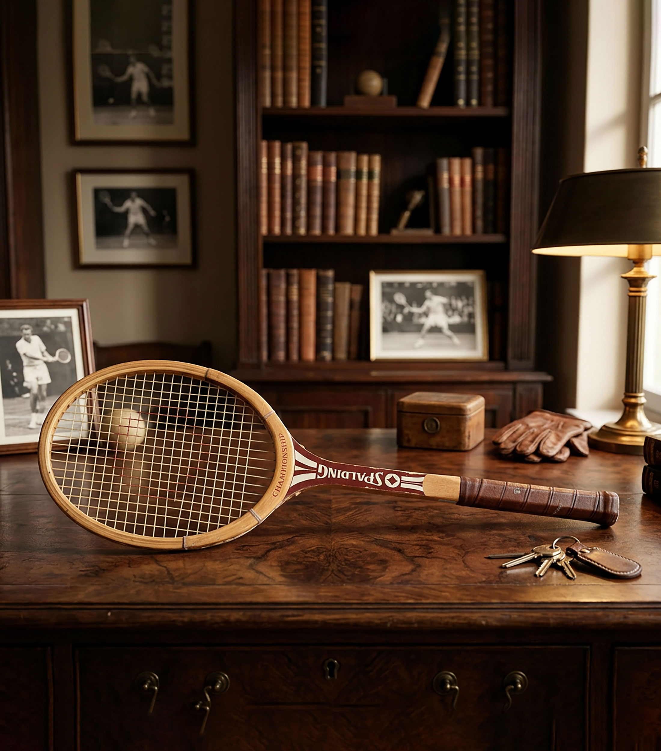Raqueta decorativa de Tenis Spalding Championship 1970 en madera