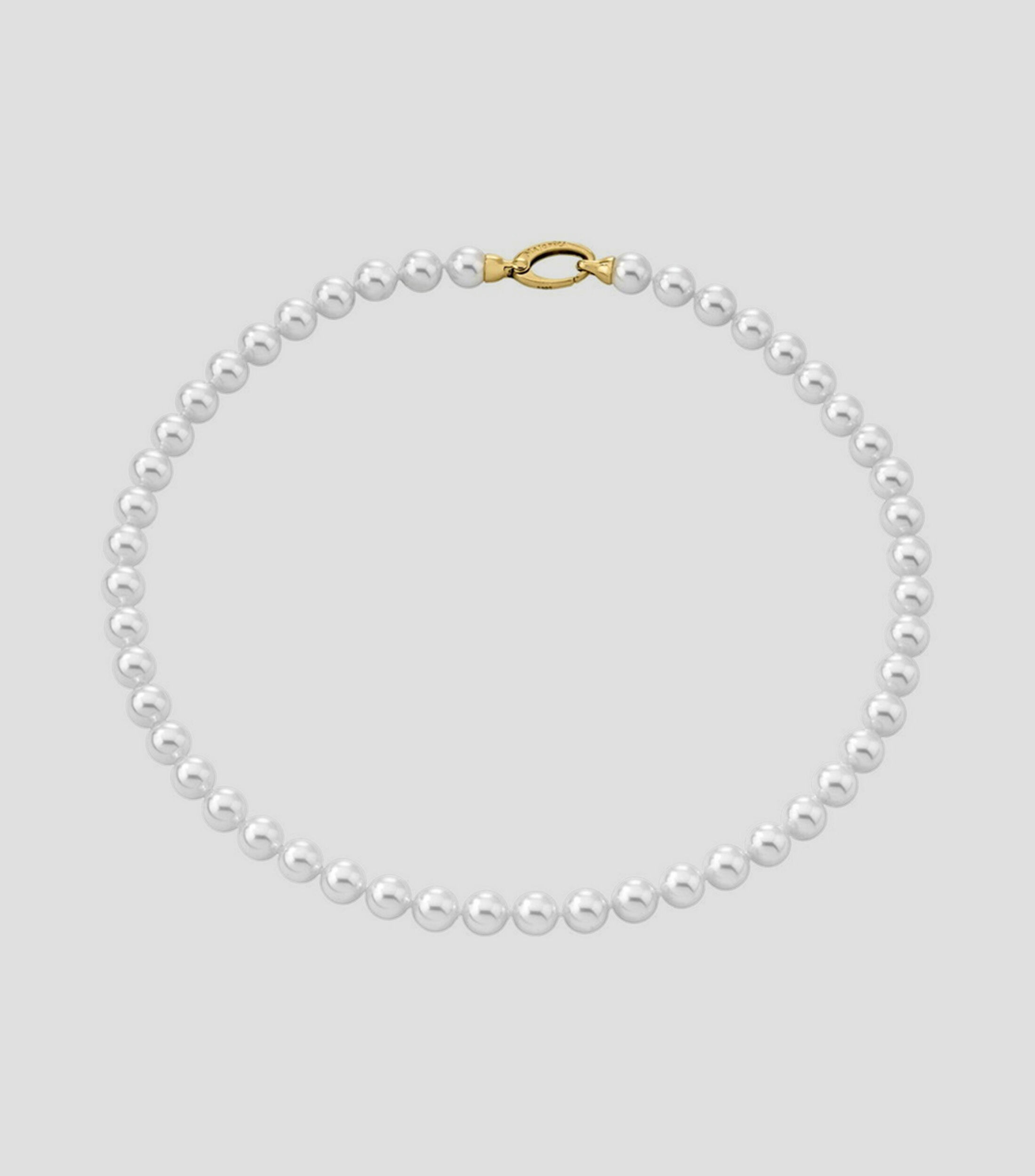 Collar Lyra en plata con perlas Mujer