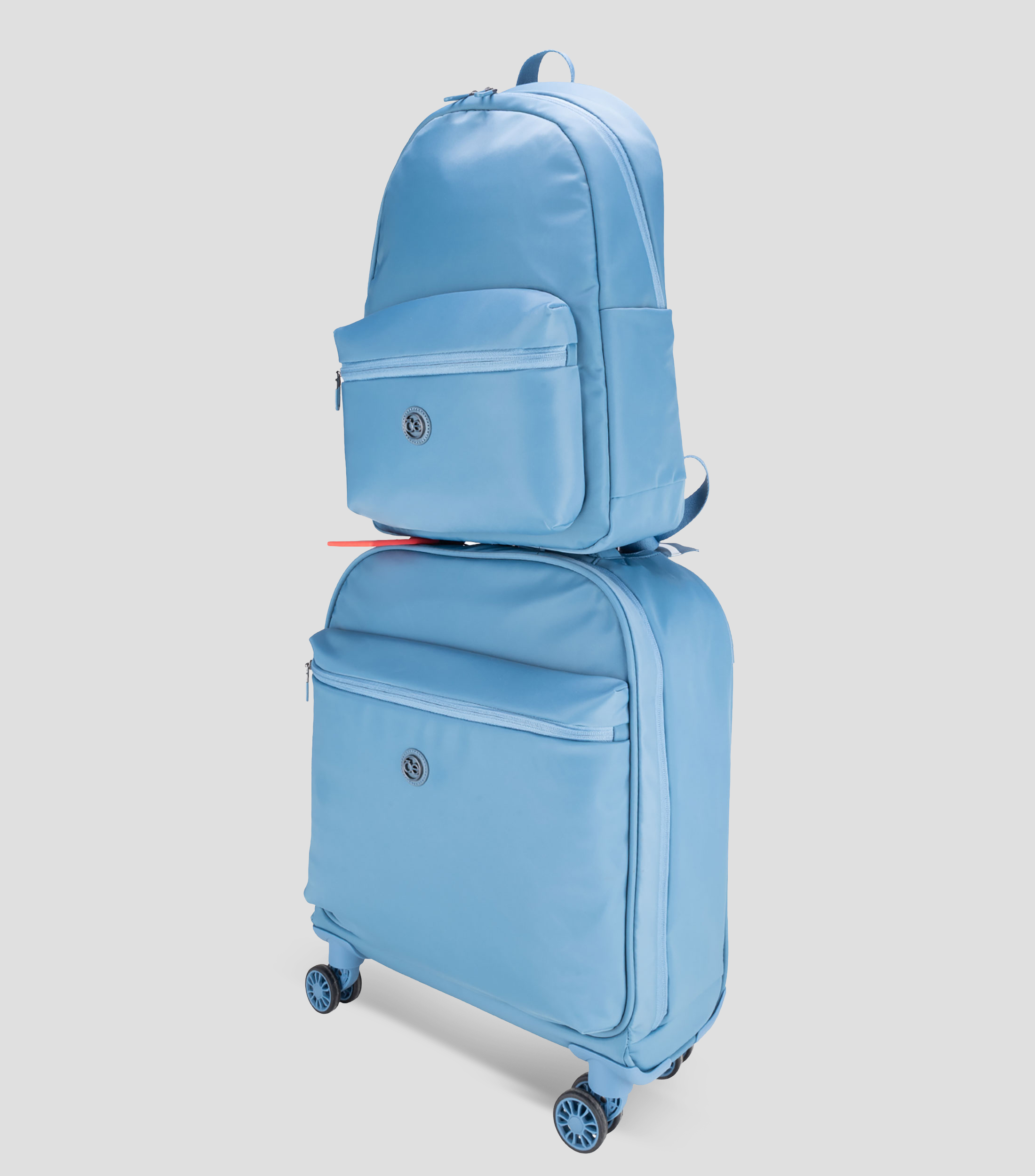 Set de Viaje Mochila y Maleta para Cabina Azul