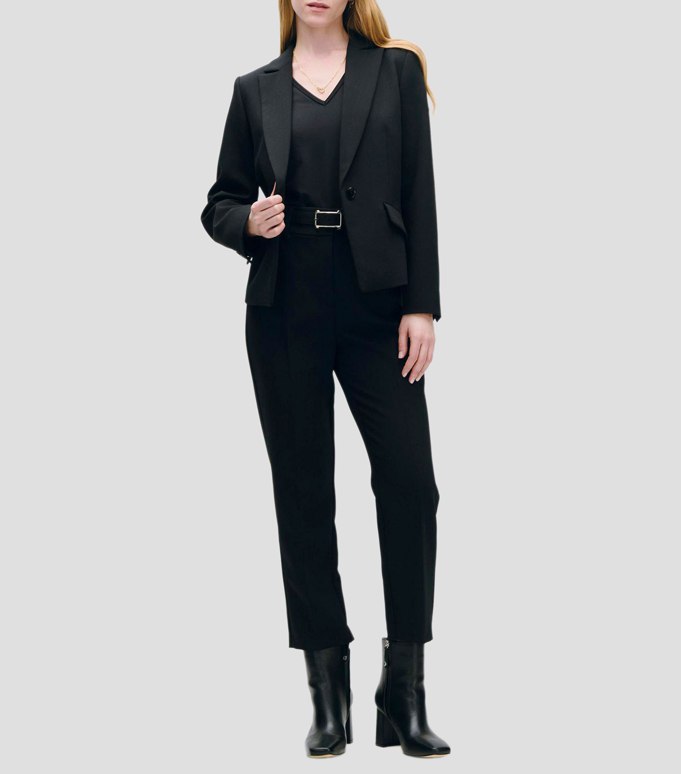 Blazer Negro Corte Francés Solapa de Pico Mujer