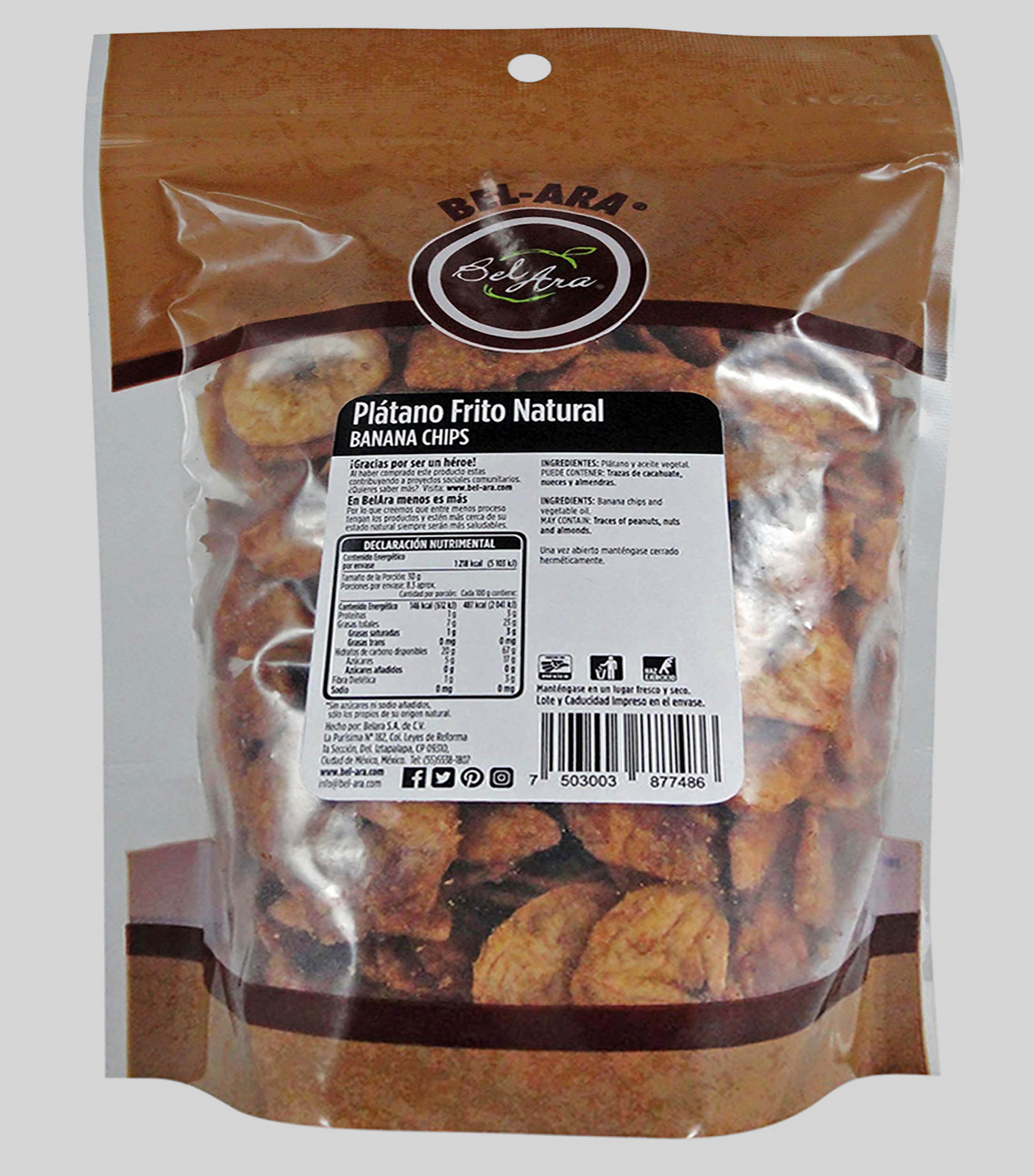 Plátano Frito Natural, 250 g