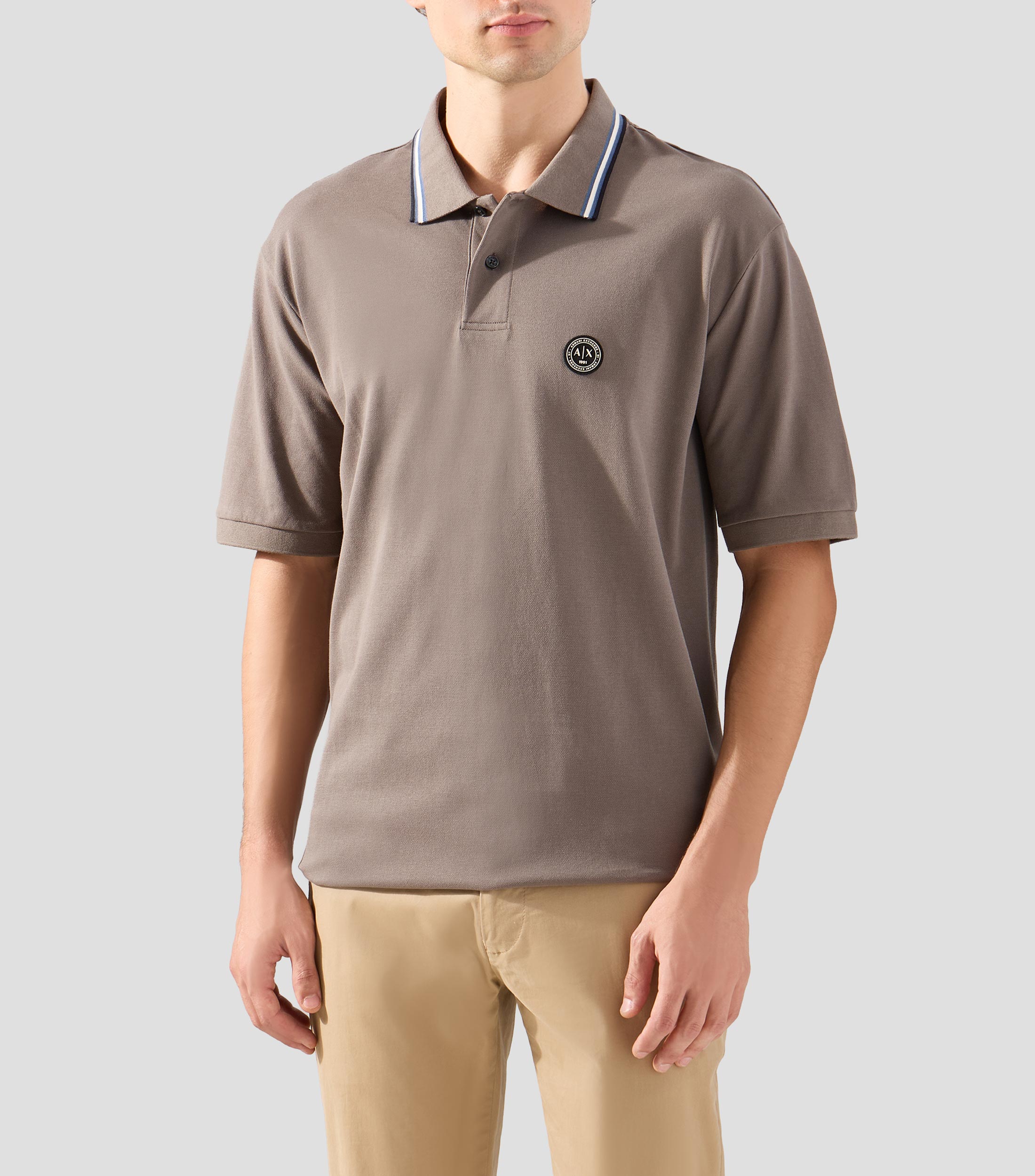 Playera tipo polo manga corta lisa Hombre