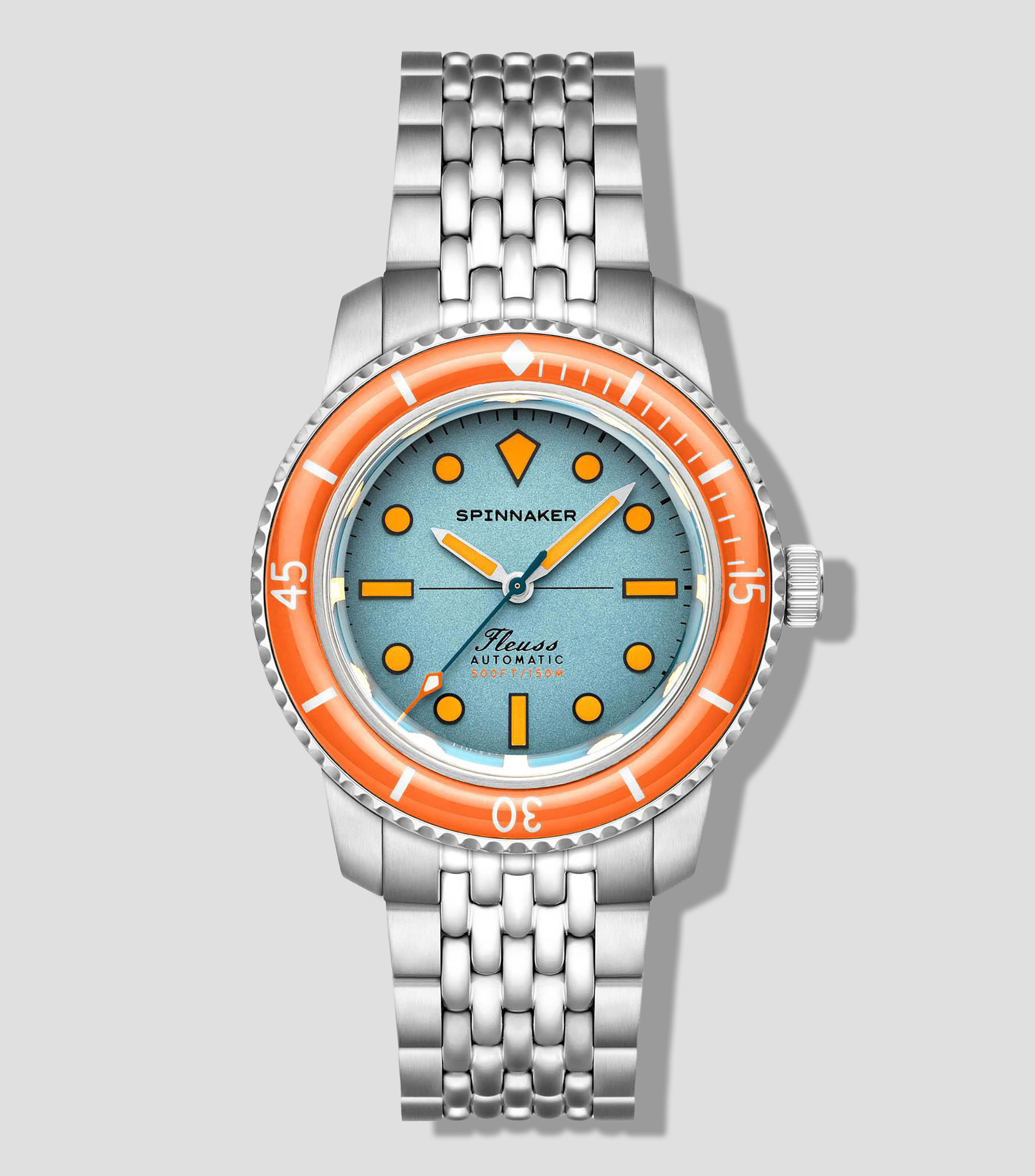 Reloj para hombre Fleuss Automático Teal Mirage casual, plateado