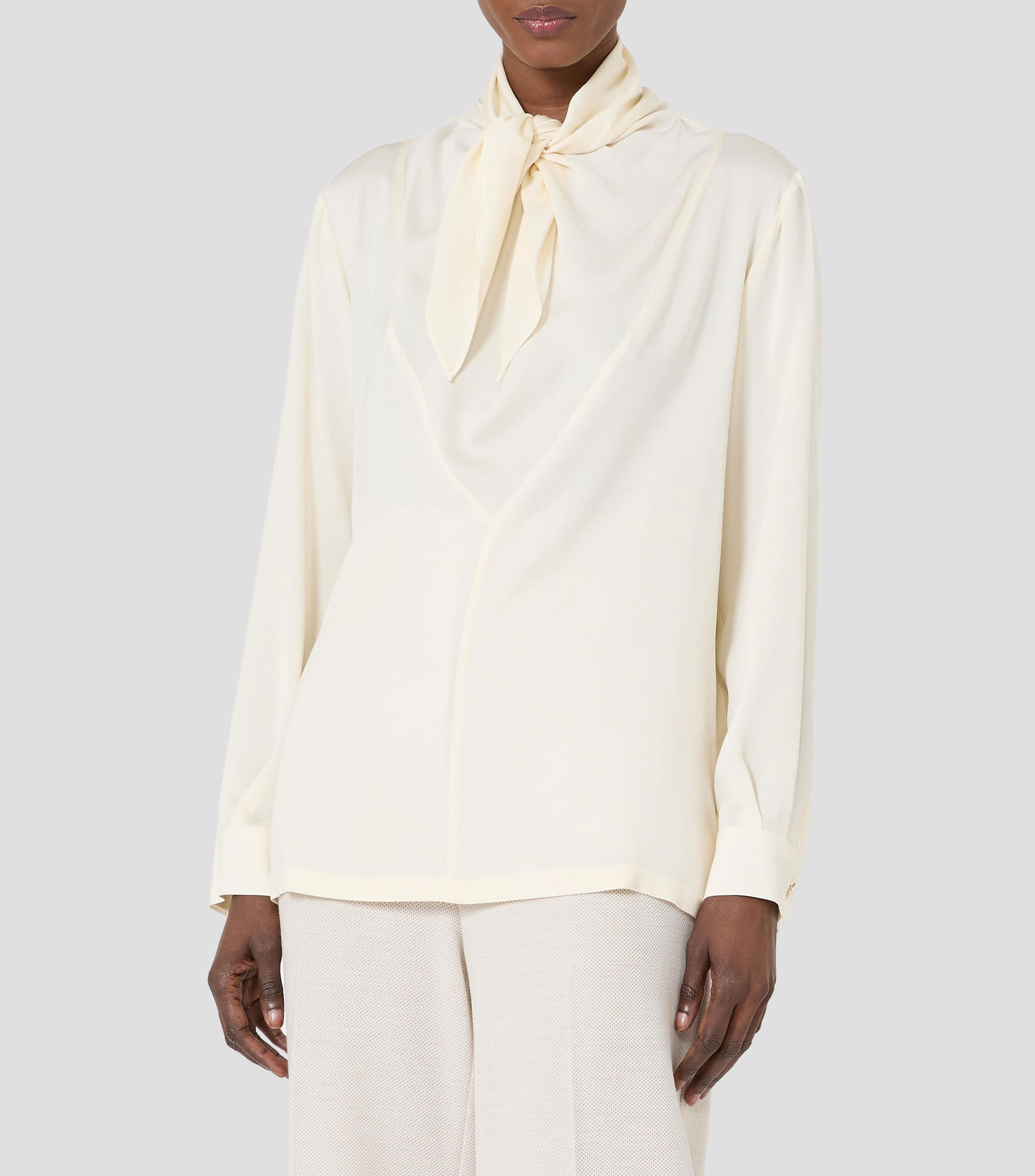 Blusa lisa manga larga Mujer