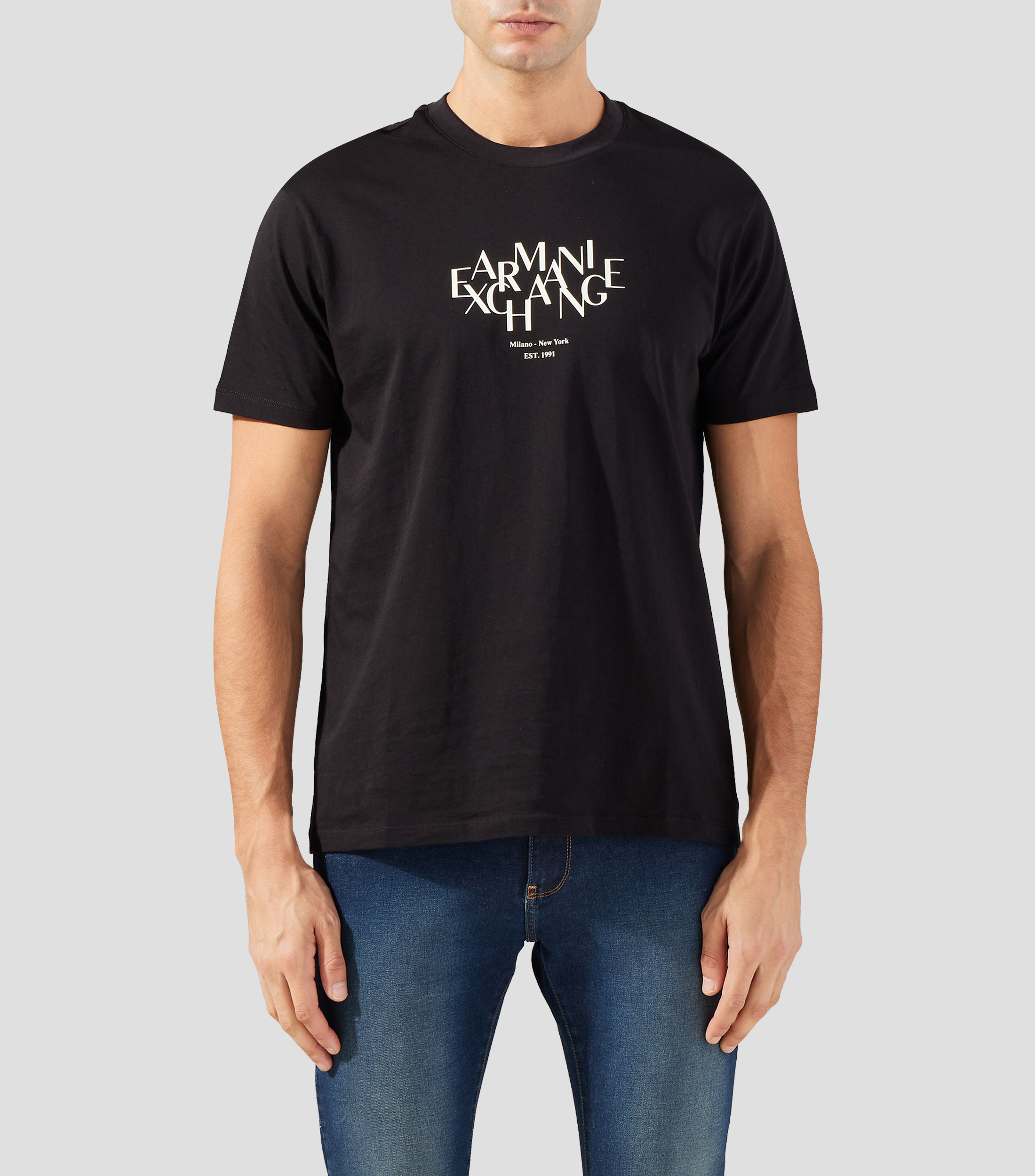 Playera cuello redondo manga corta estampada Hombre