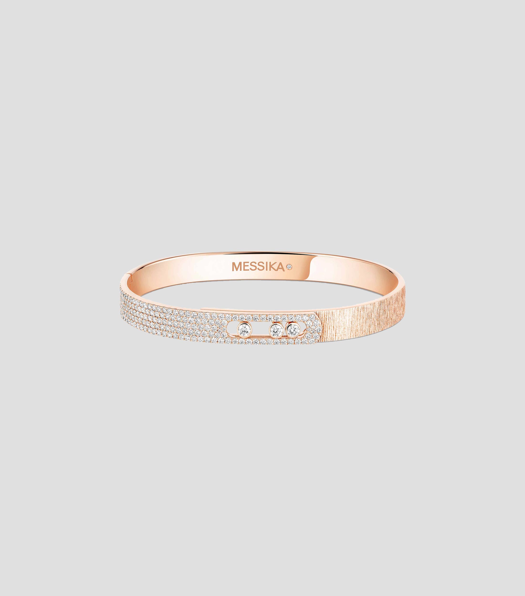 Brazalete en oro rosa con diamantes Move Noa Ciselé Mujer