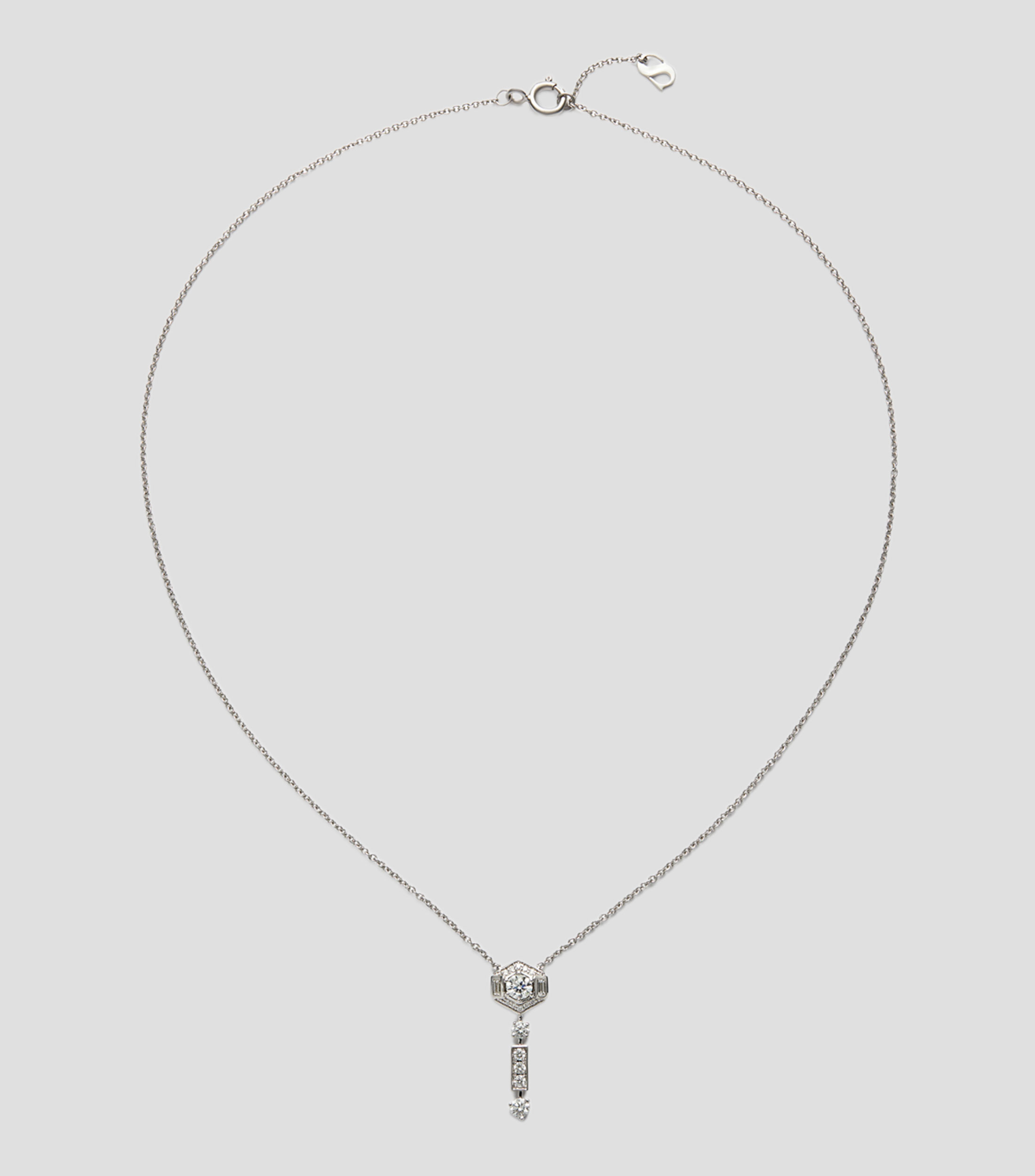 Collar en Oro blanco de 18 Kilates con diamante Mujer
