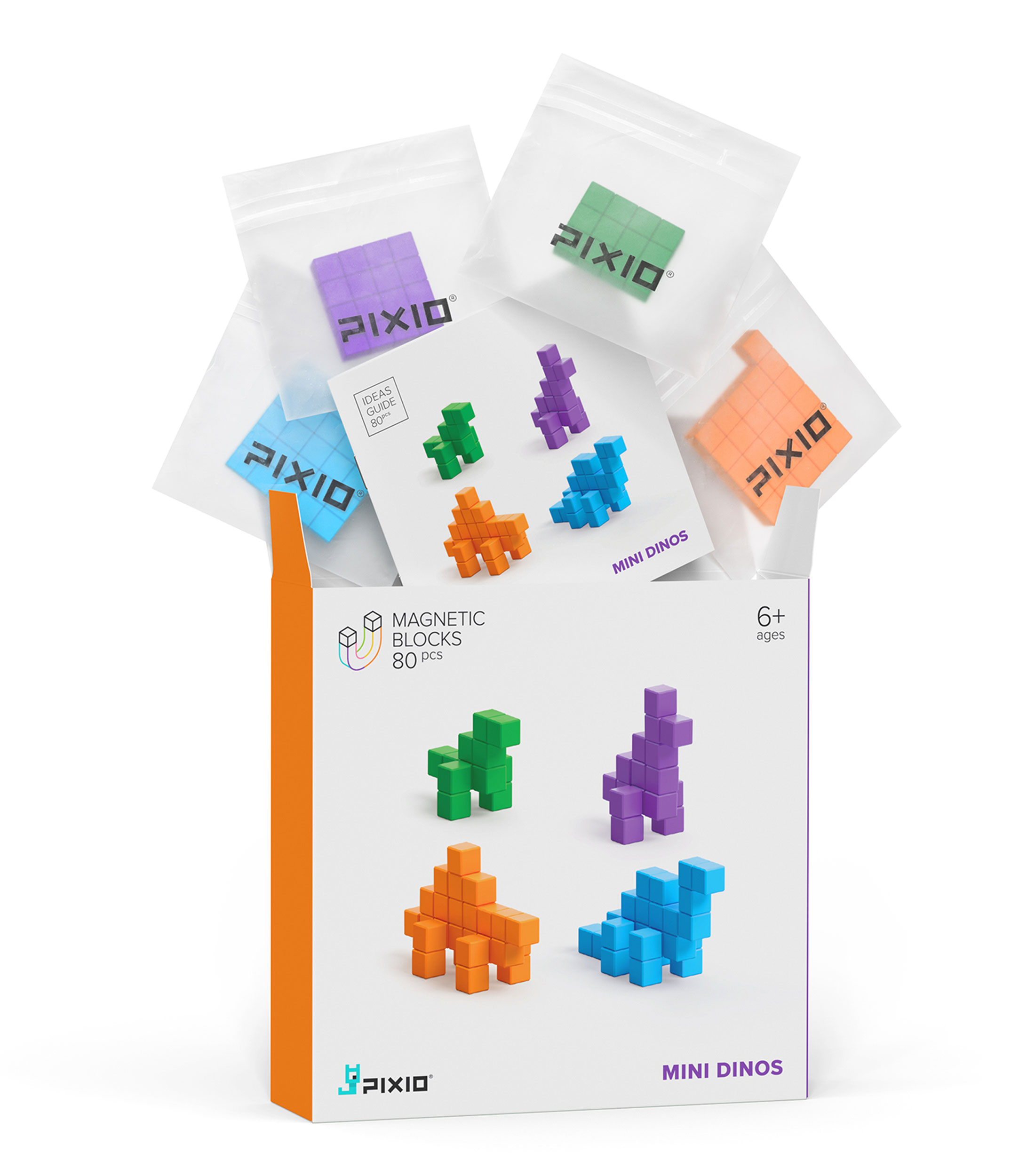 Playset Magnetic Blocks, Mini Dinos