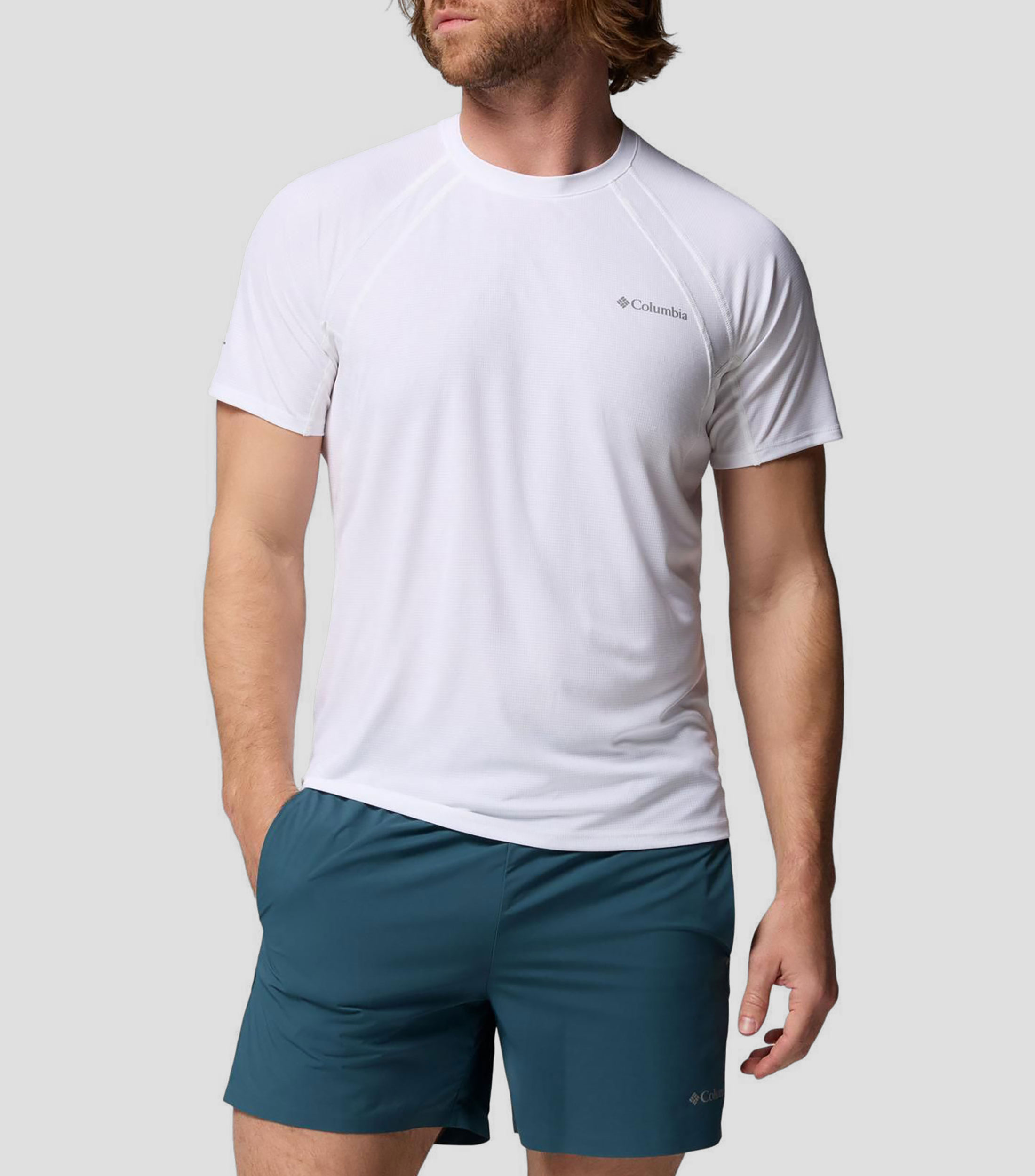 Playera para senderismo cuello redondo manga corta Stealth Spring lisa Hombre