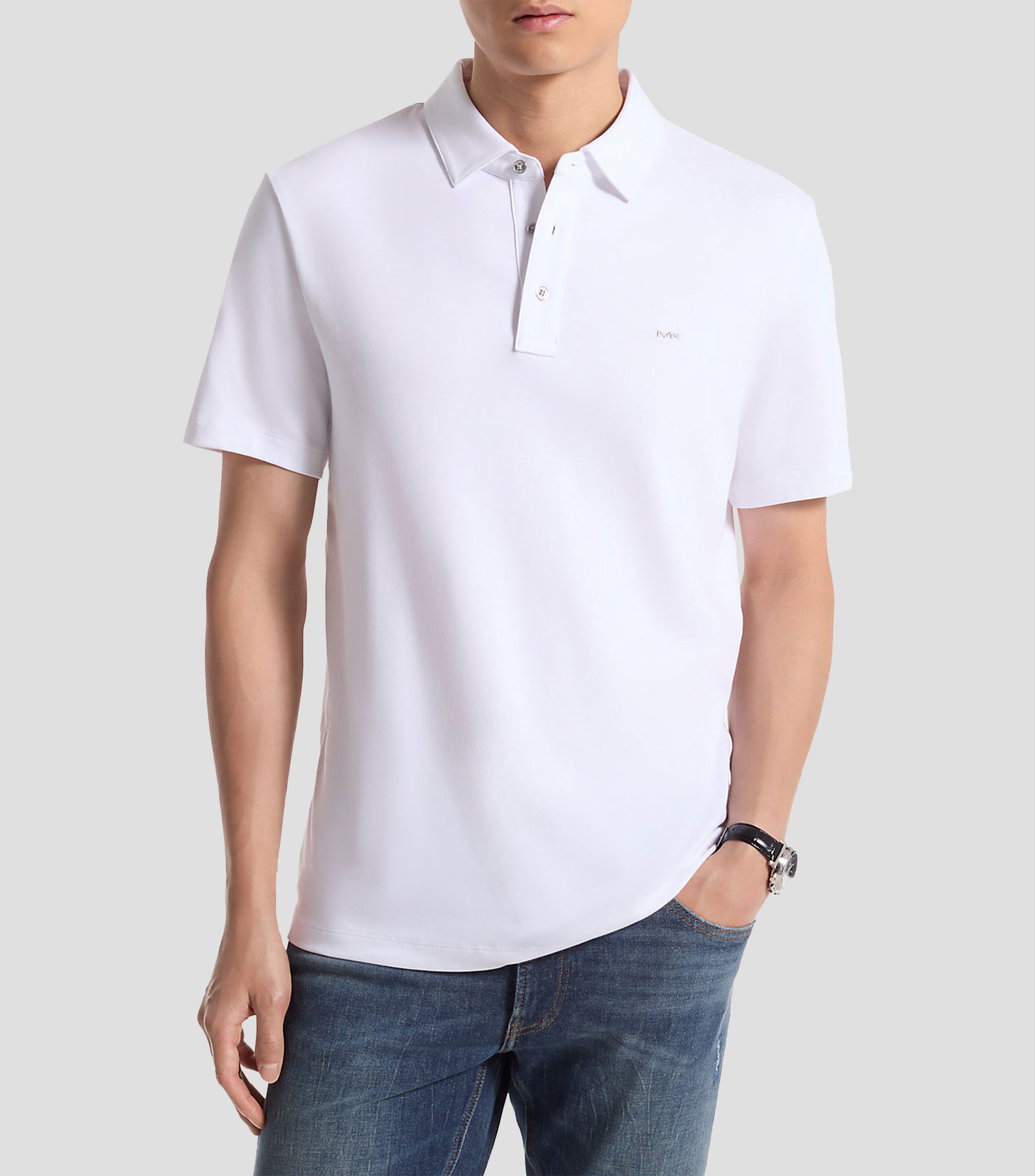 Playera tipo polo manga corta lisa Hombre