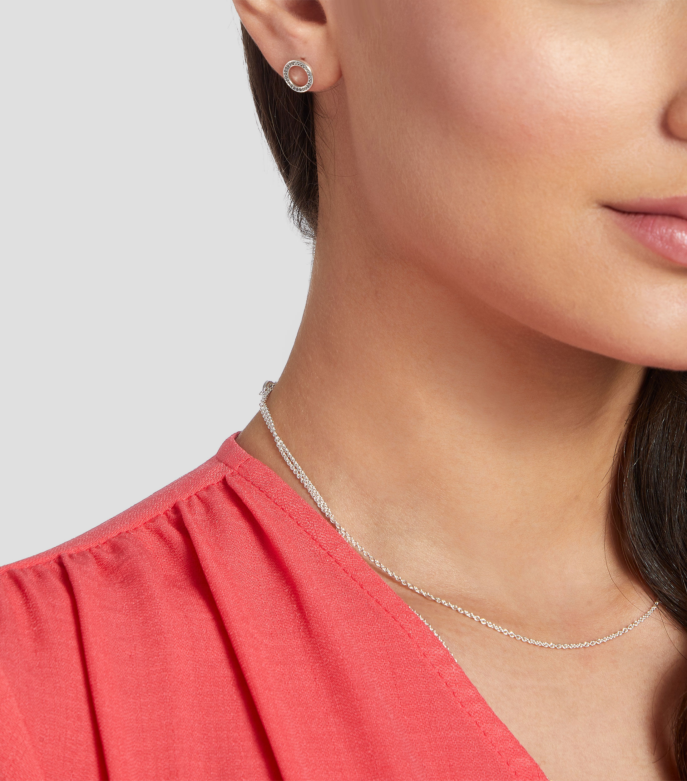 Aretes en plata Signature Mujer