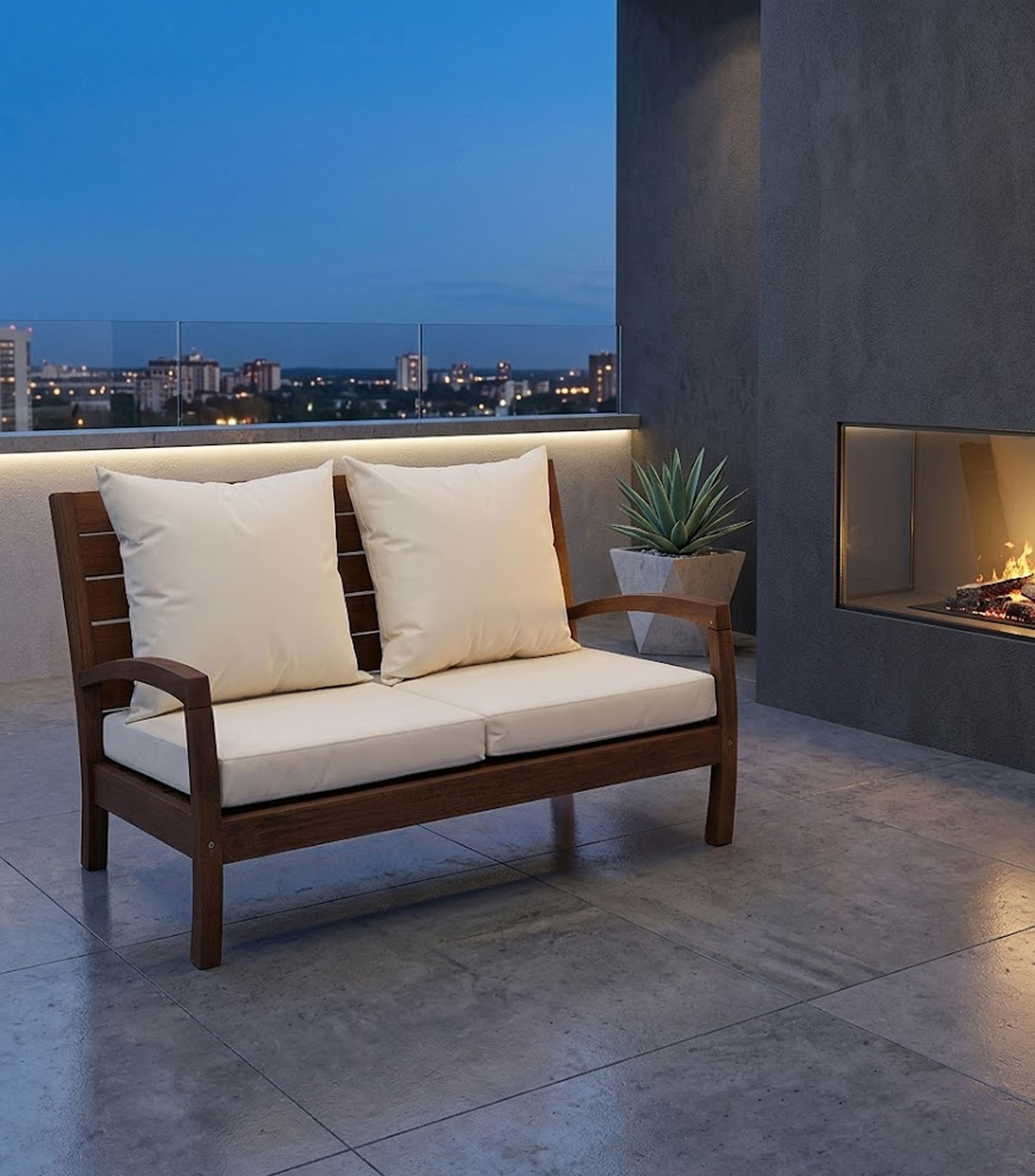 Love Seat para Exterior Vilarica en madera