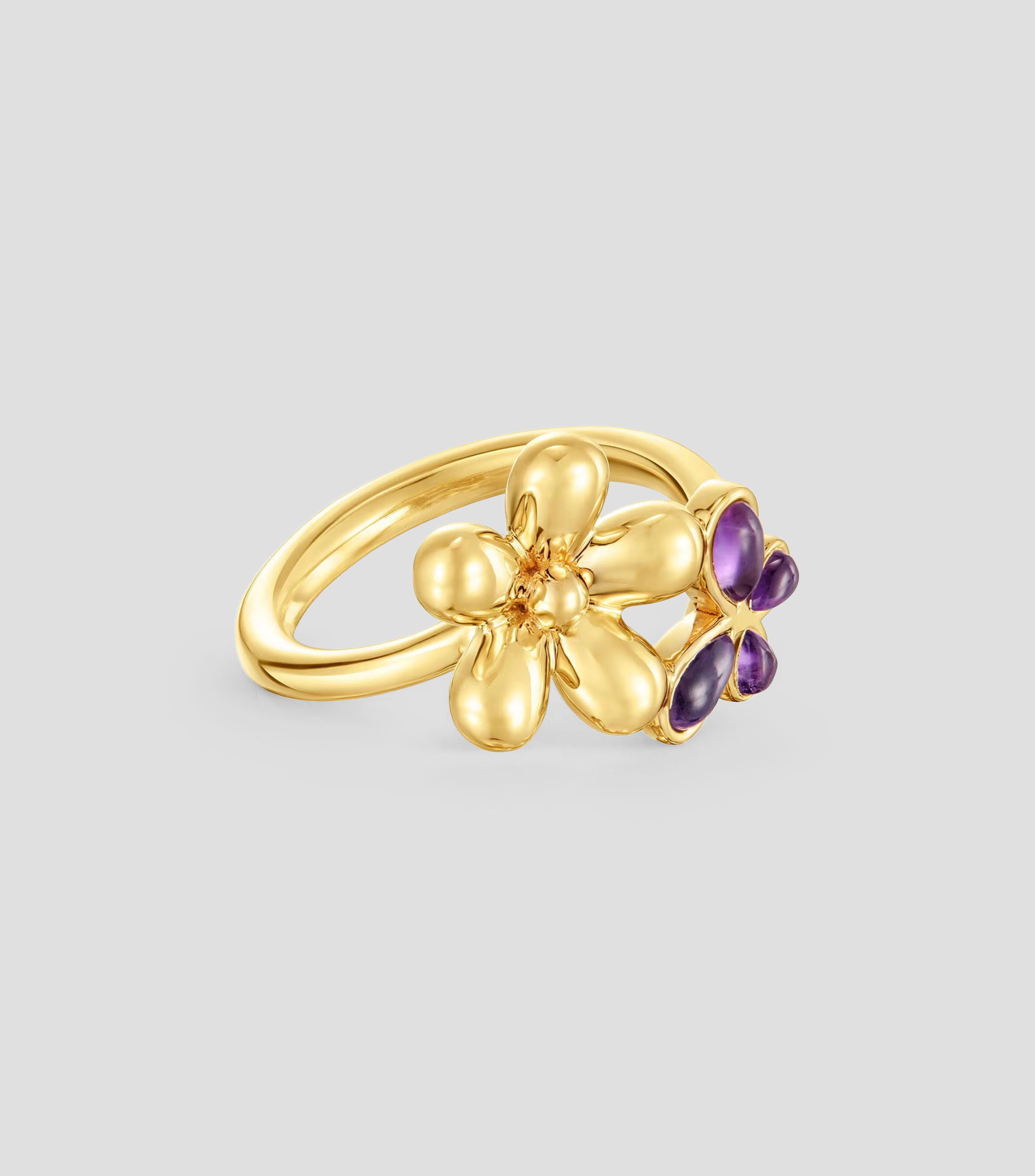 Anillo en plata de flor Mujer