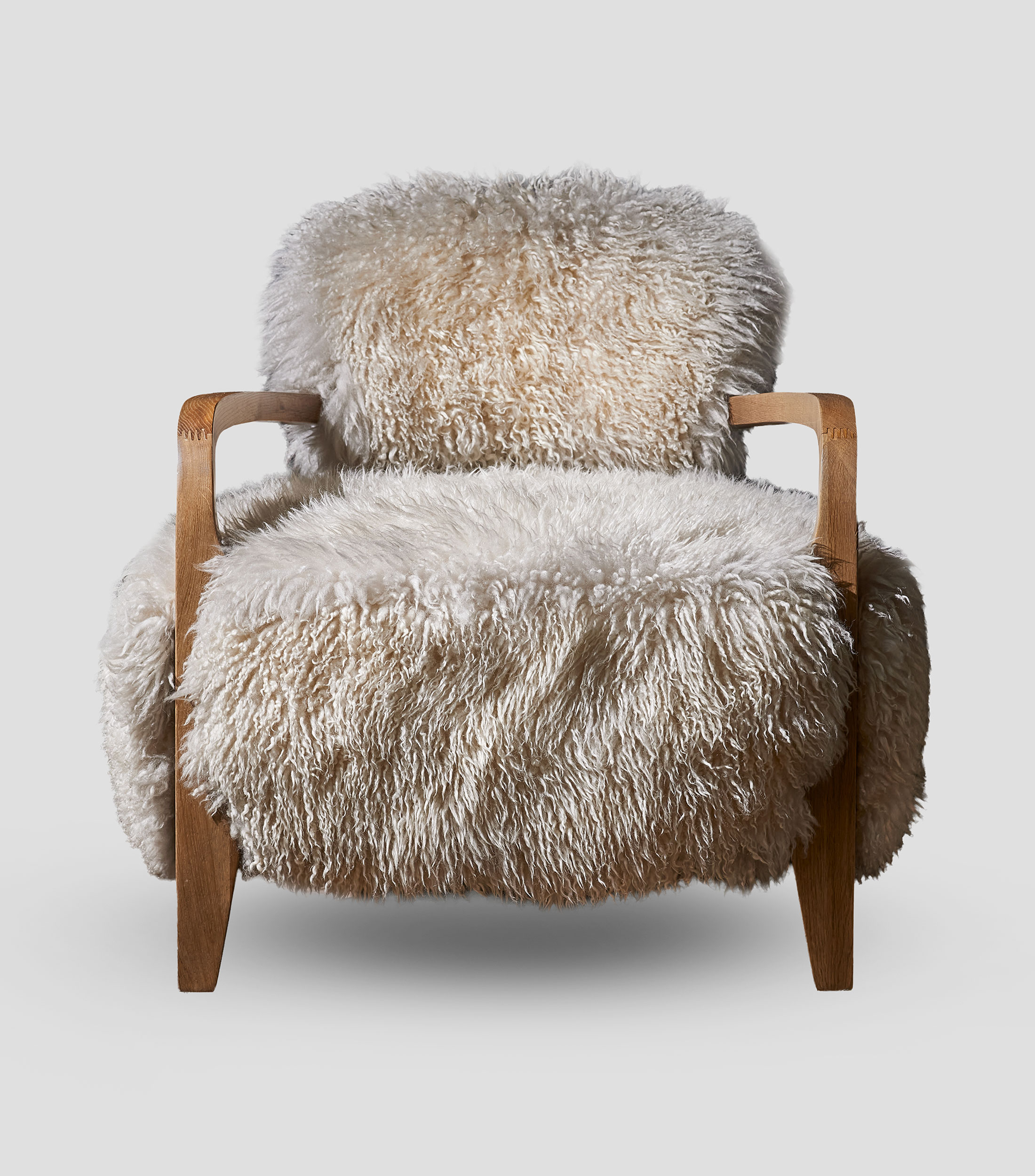 Sillón en piel de oveja Crema blanco