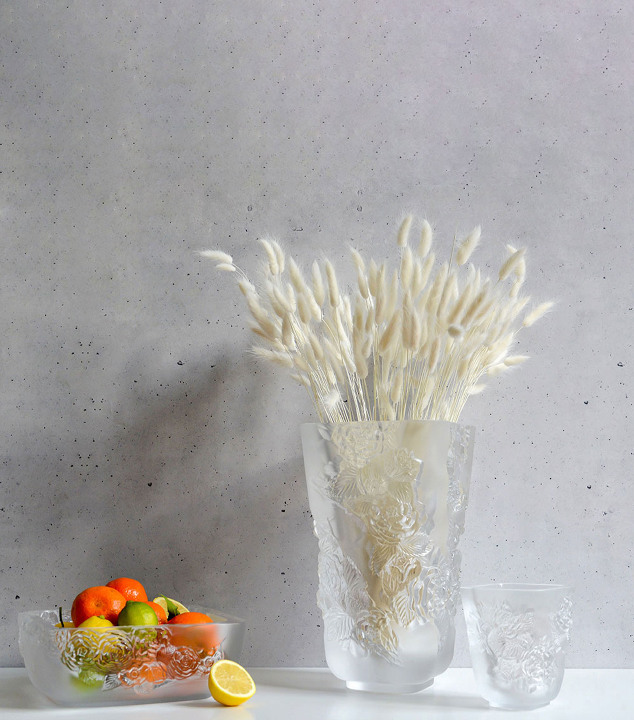 Florero Pivoines en cristal