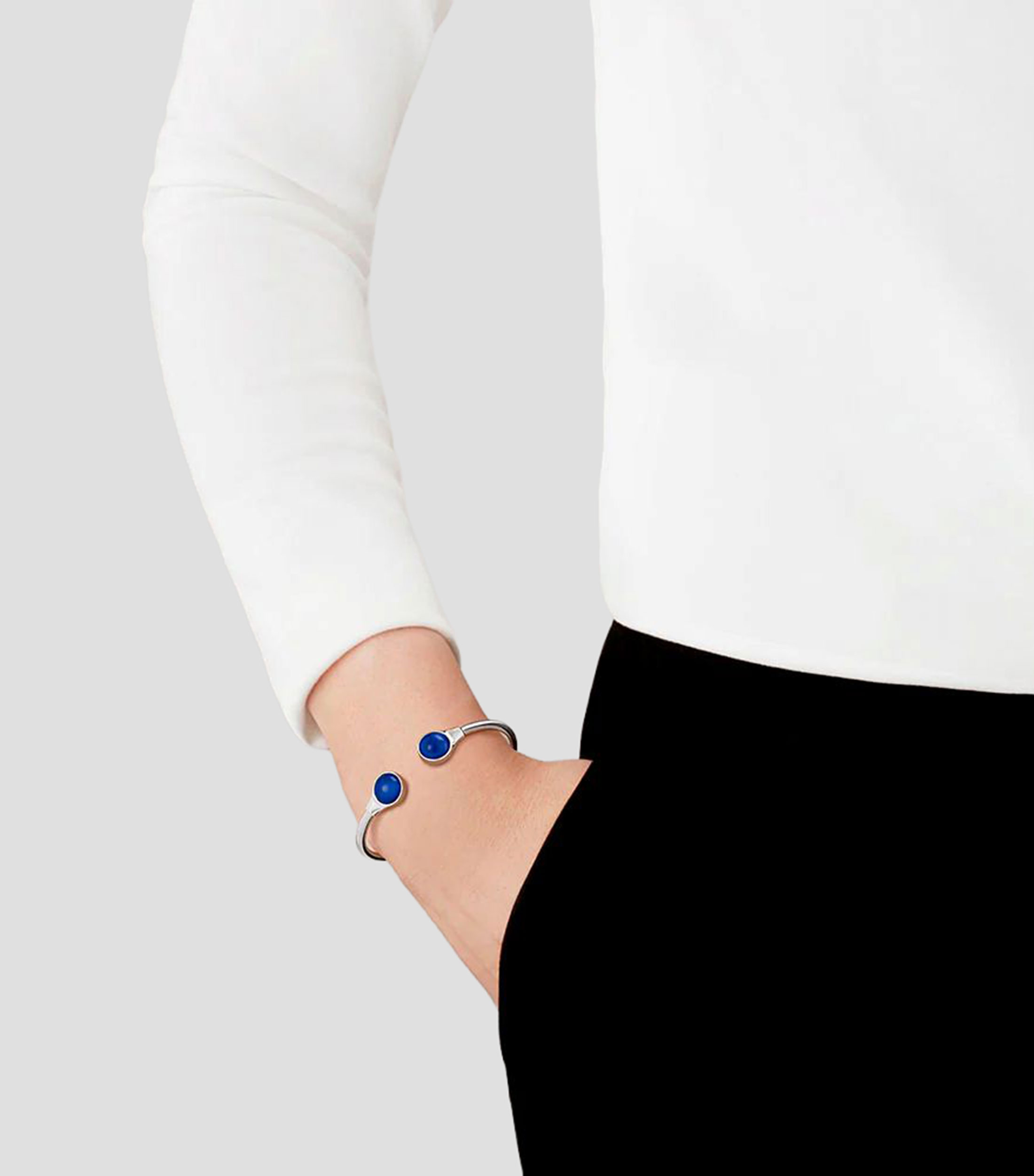 Brazalete abierto con cristal Cabochon Mujer