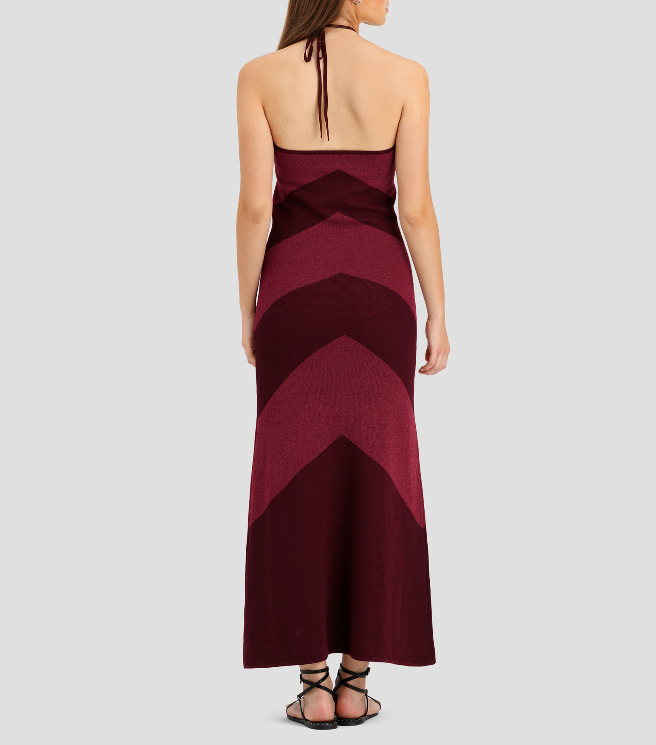 Vestido largo rayas Mujer