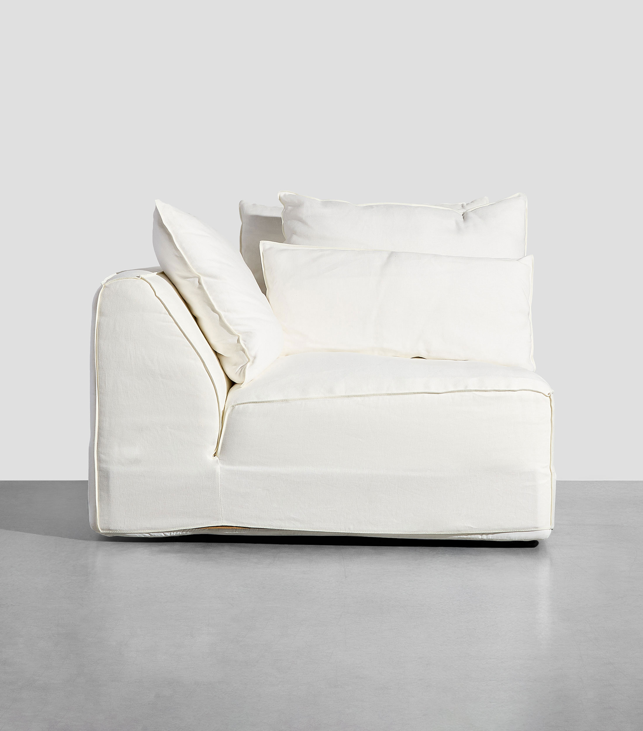 Sillón modular en tela lino blanco