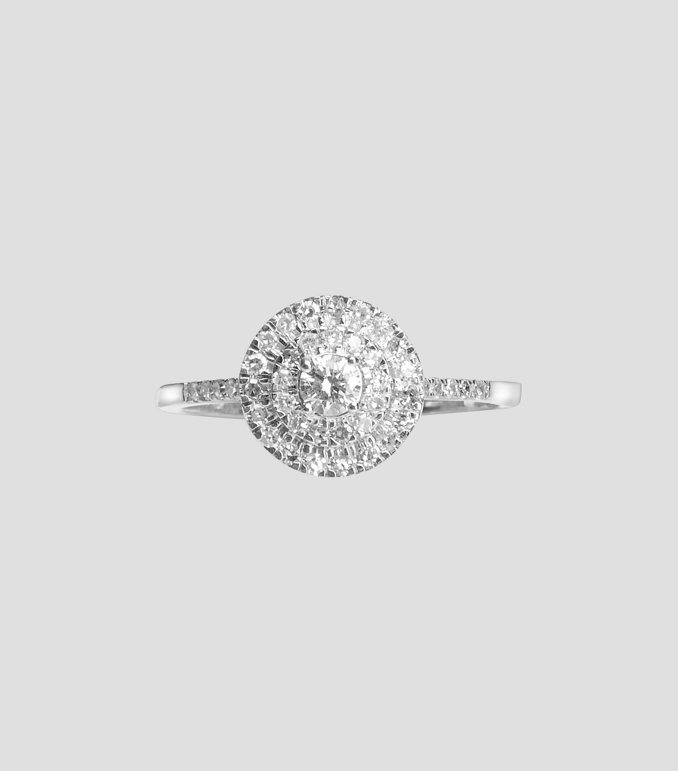Anillo en oro blanco de 14 Kts Mujer