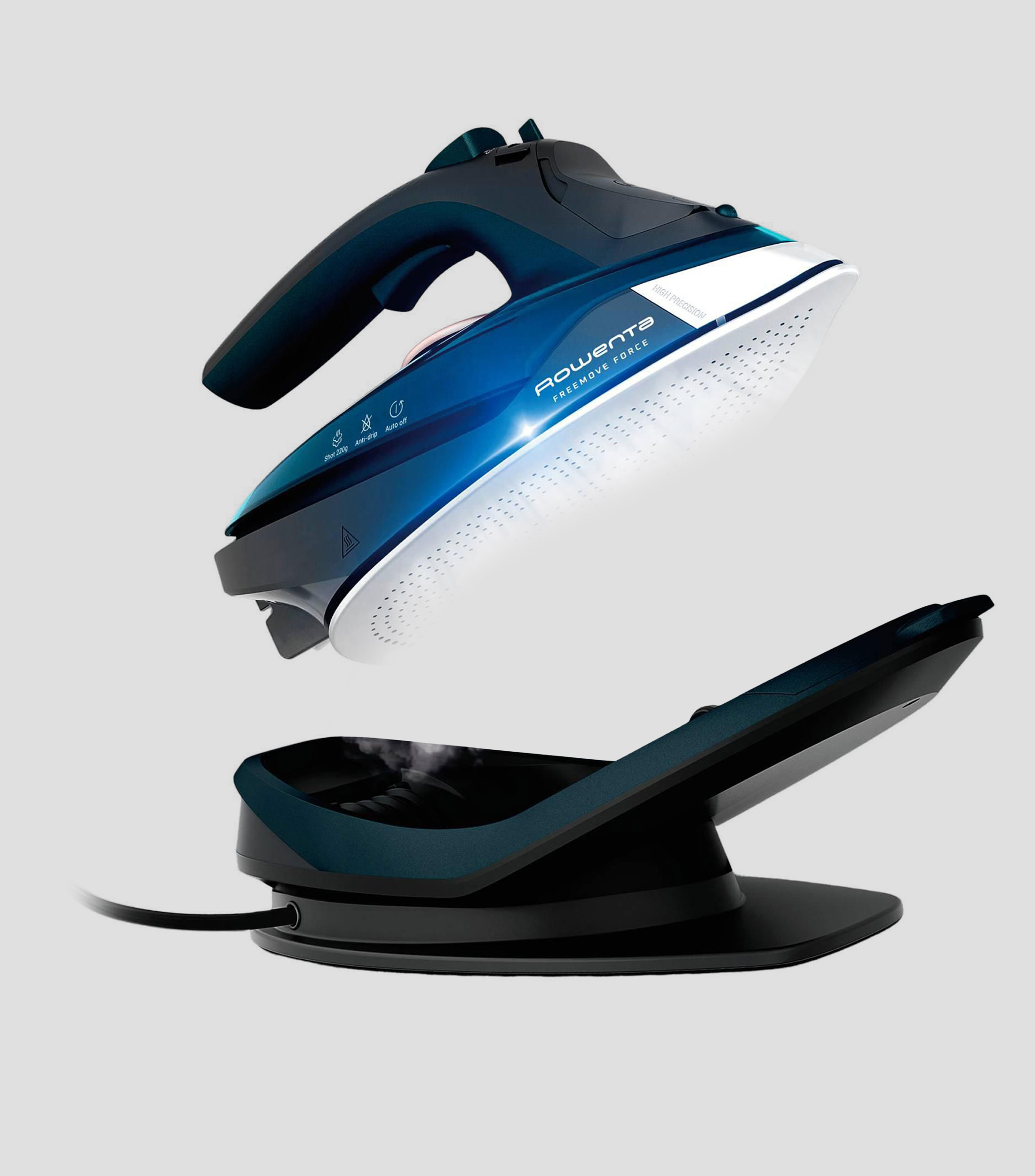 Plancha de vapor inalámbrica Freemove Force con Suela de acero inoxidable