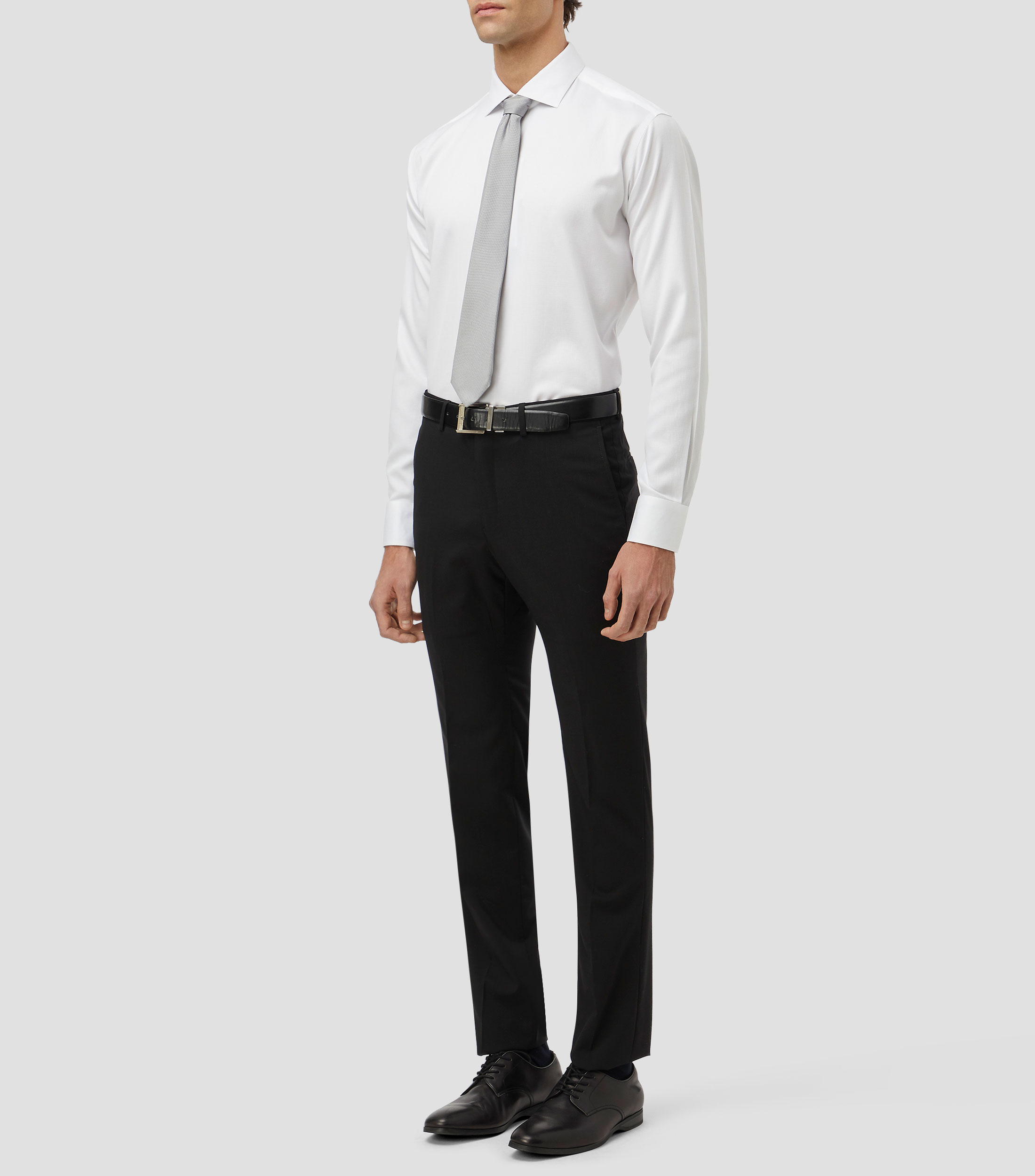 Camisa lisa manga larga Hombre