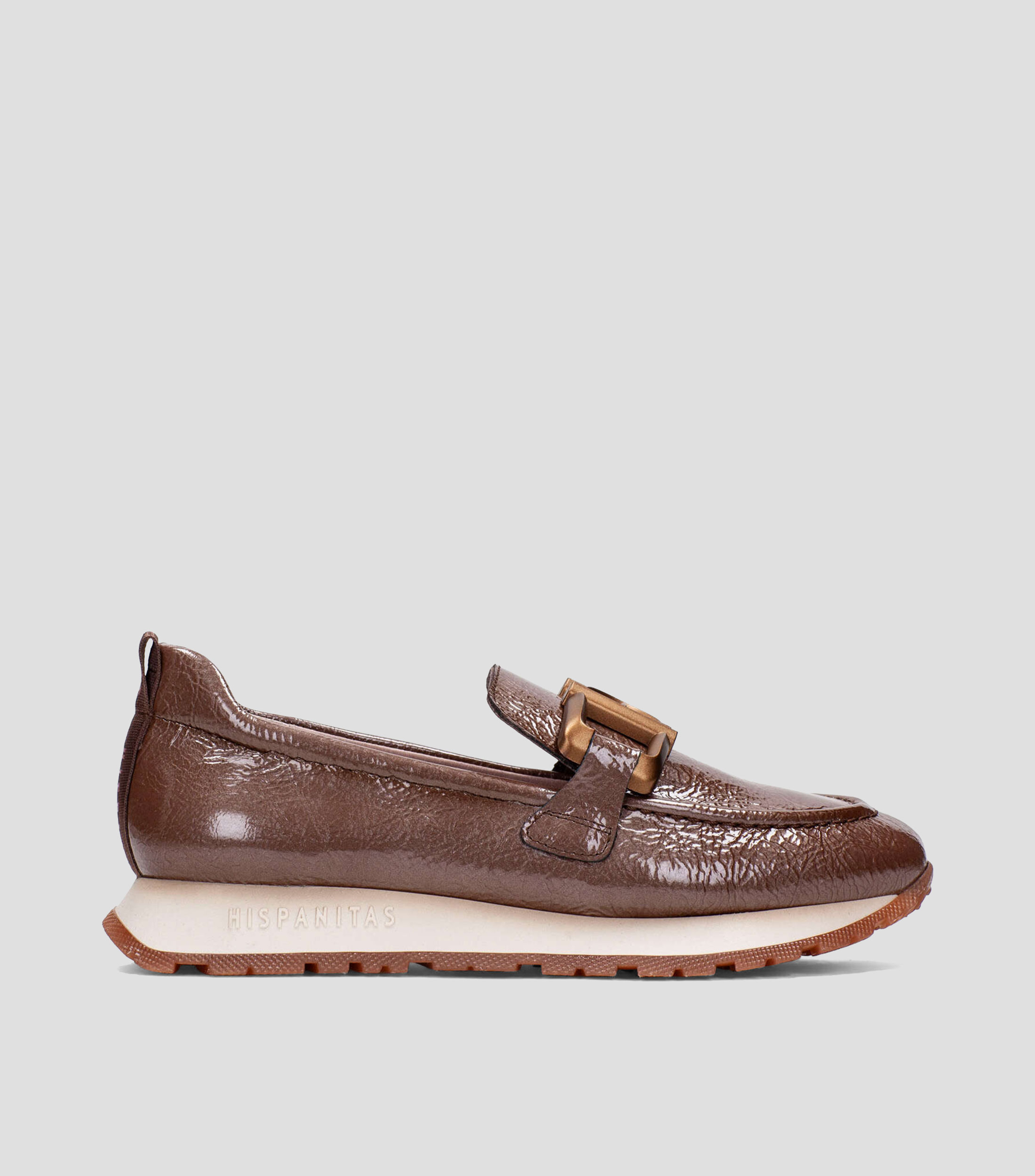 Mocasines Sport Kansas en piel tipo charol con herraje Mujer