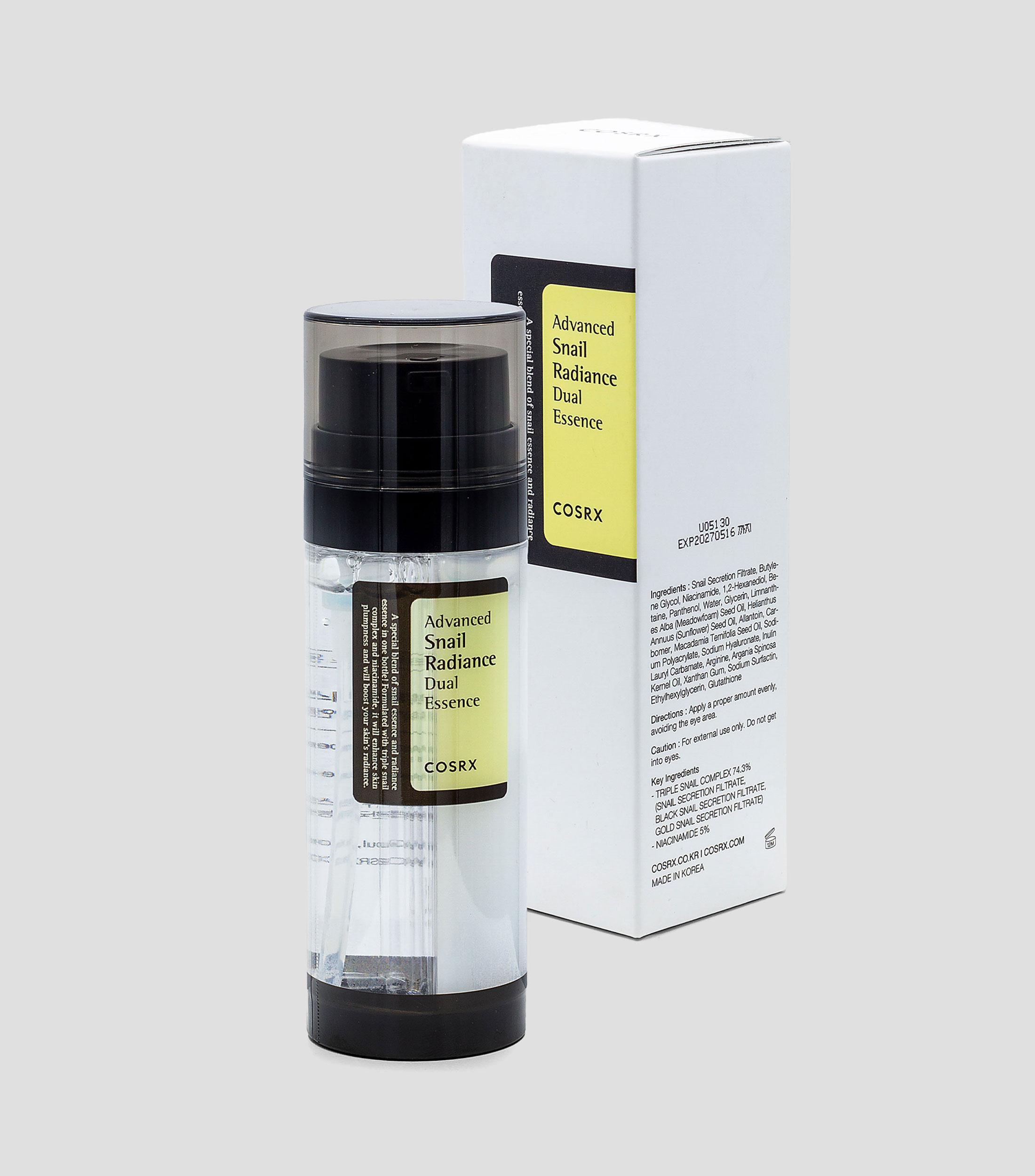 Suero Esencia Advanced Snail Radiance Dual Essence, 80 ml