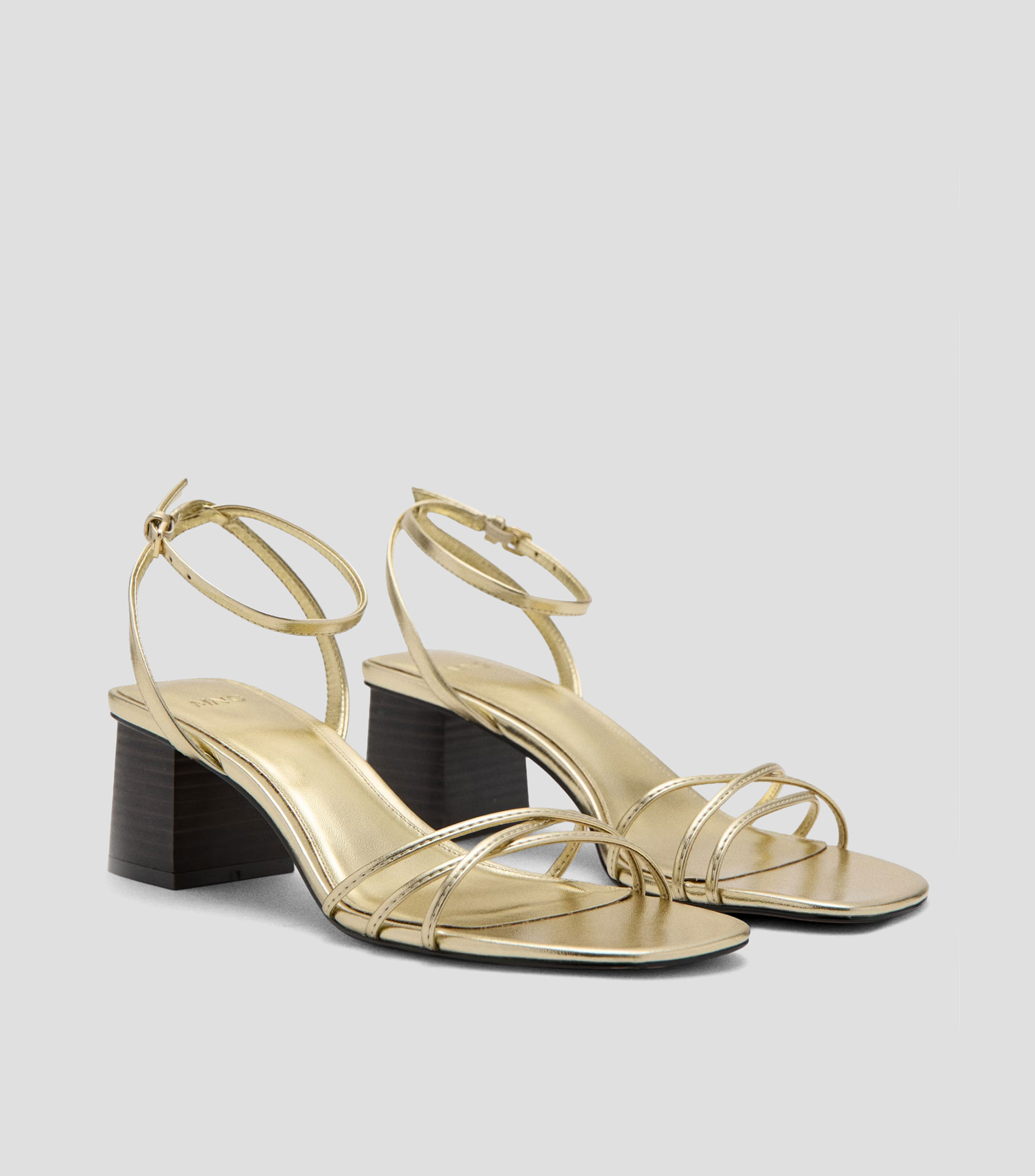 Sandalias con tacón medio y ancho Mujer