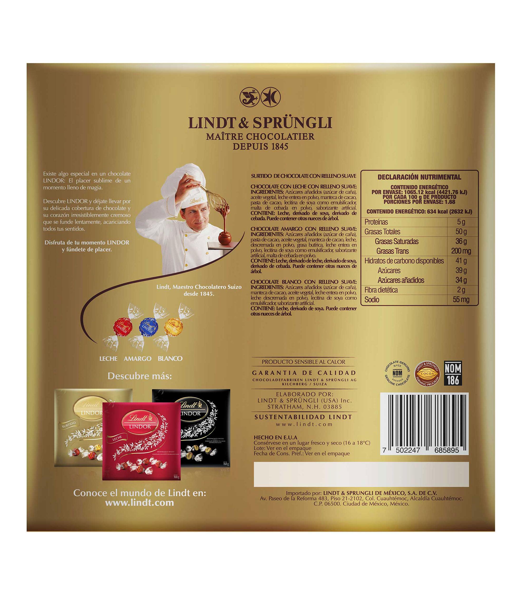 Lindor Surtido Caja 168 G