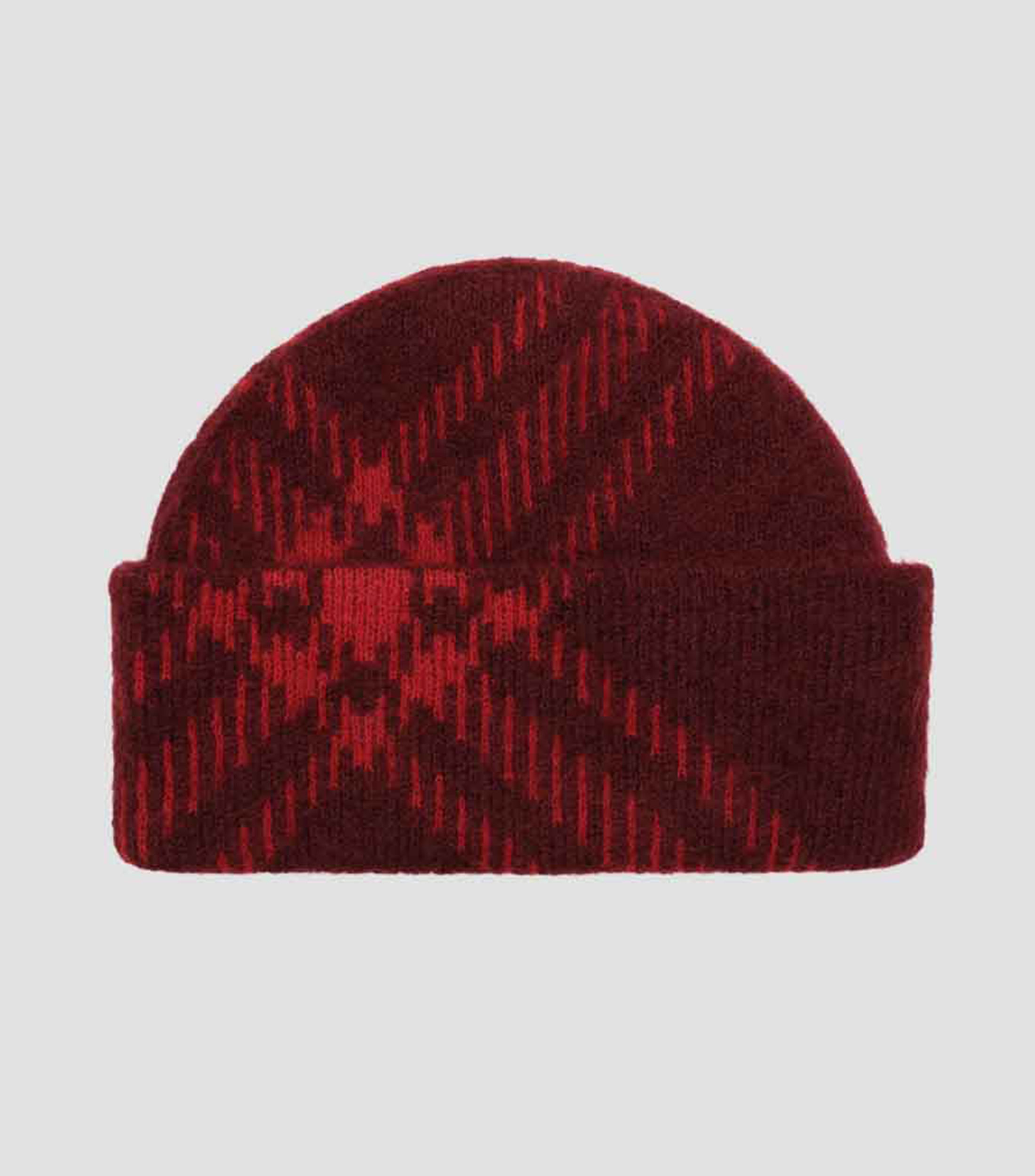 Gorro en tejido de punto rojo con cuadros Unisex