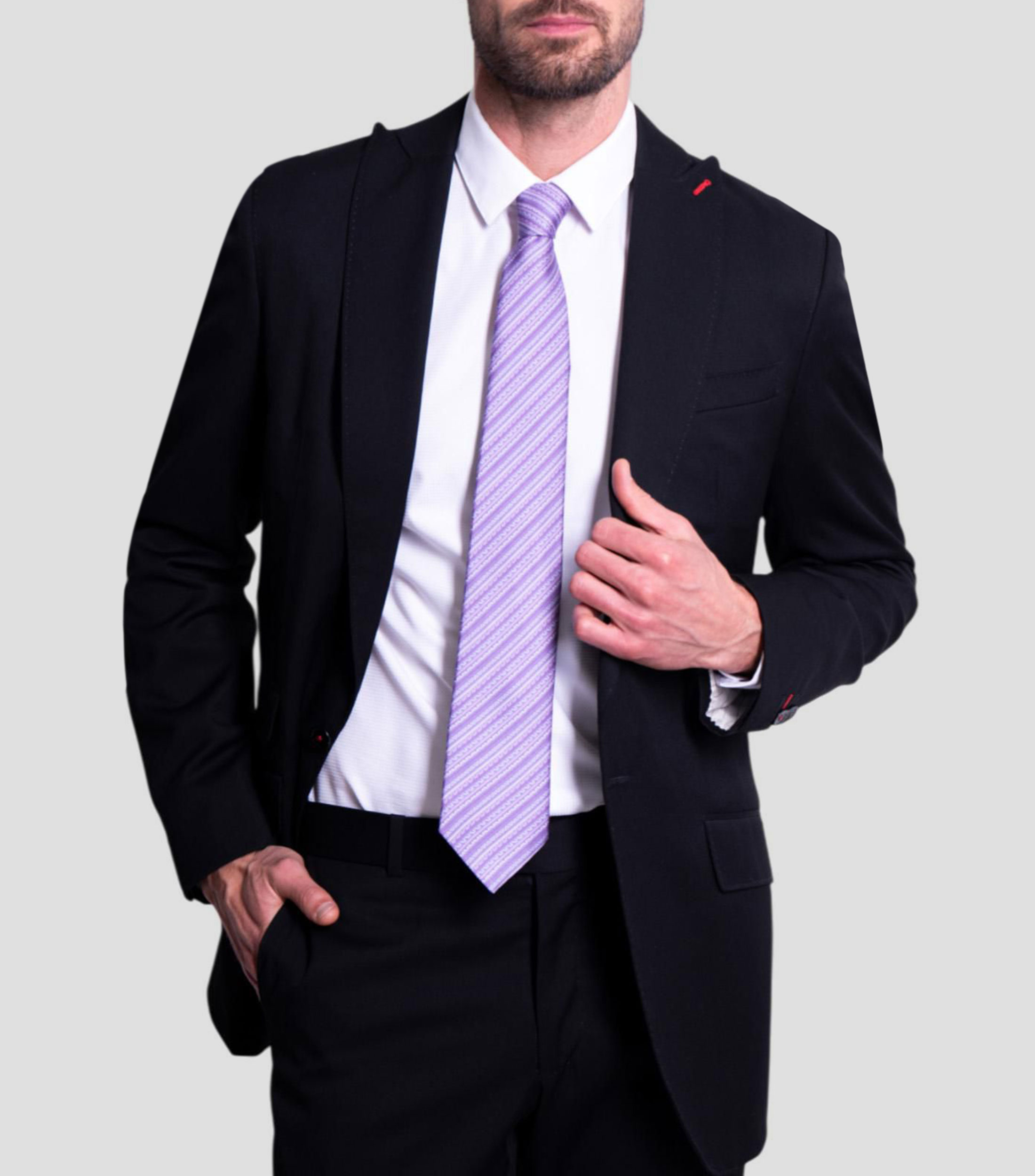 Corbata ancha en seda lila Grecas Prehispánicas