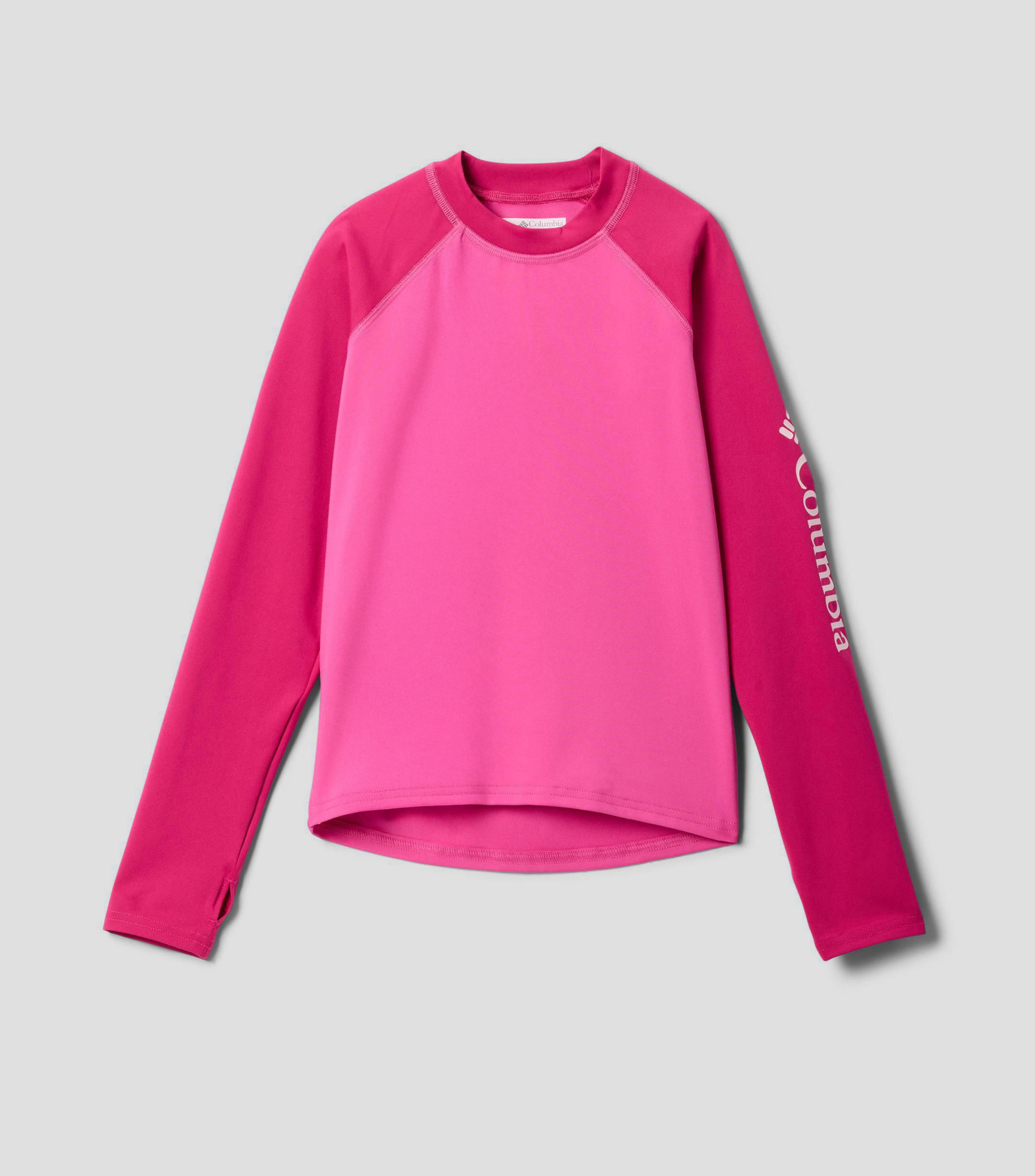 Playera de cuello redondo con manga larga lisa Niña