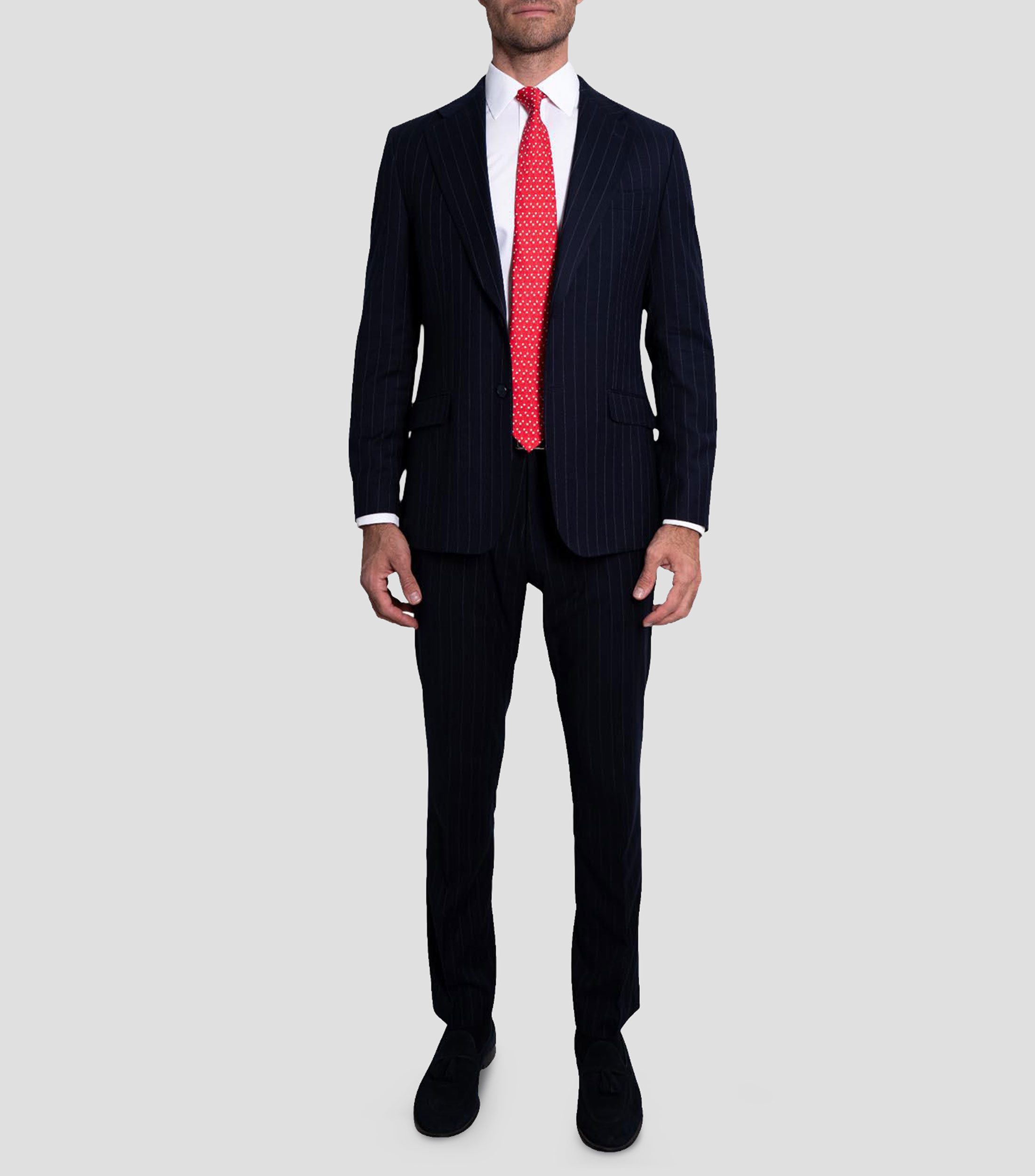 Corbata ancha de seda rojo estampada S8 Flamenco