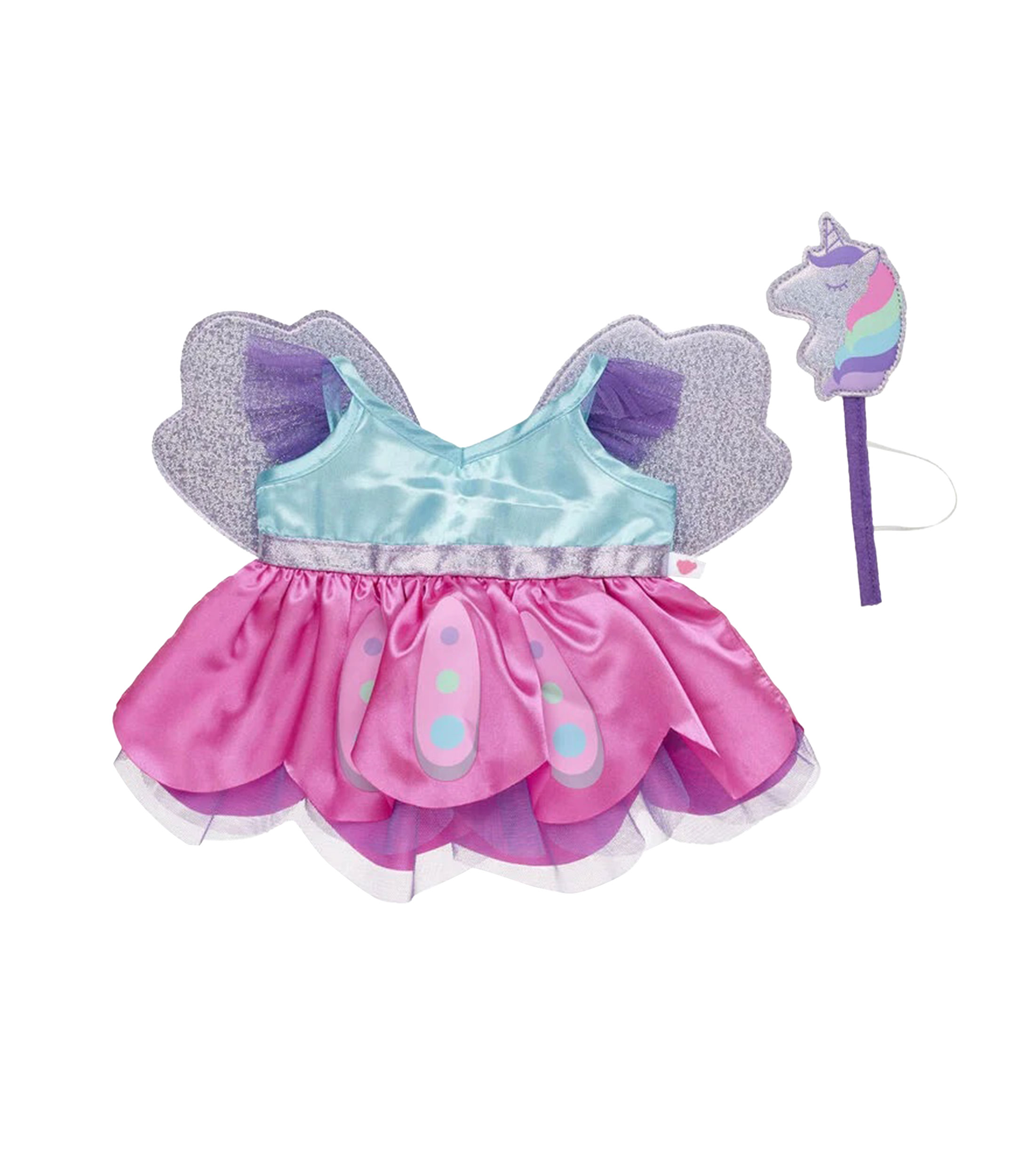 Vestido de hada con alas y varita de unicornio
