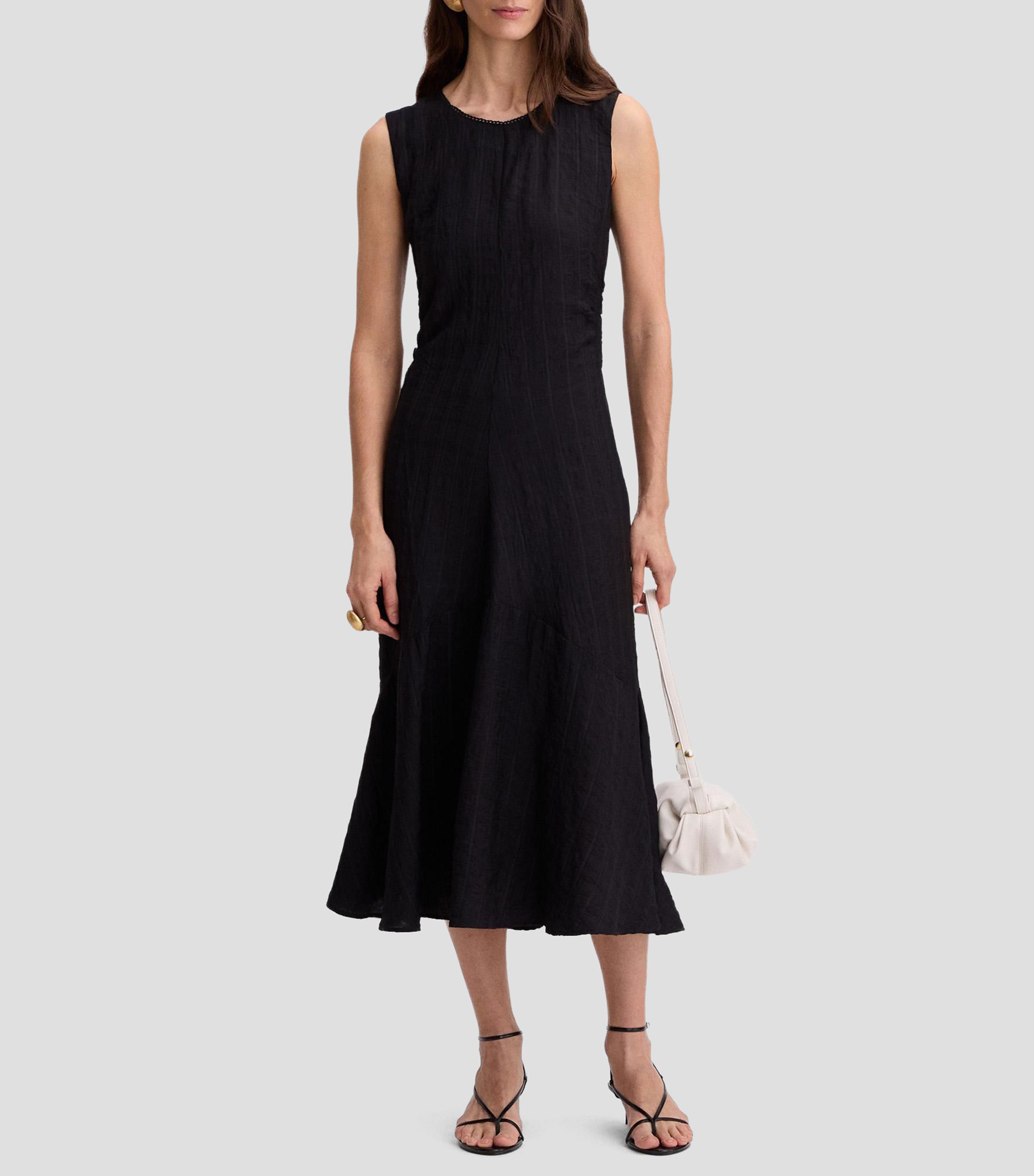 Vestido midi liso Mujer