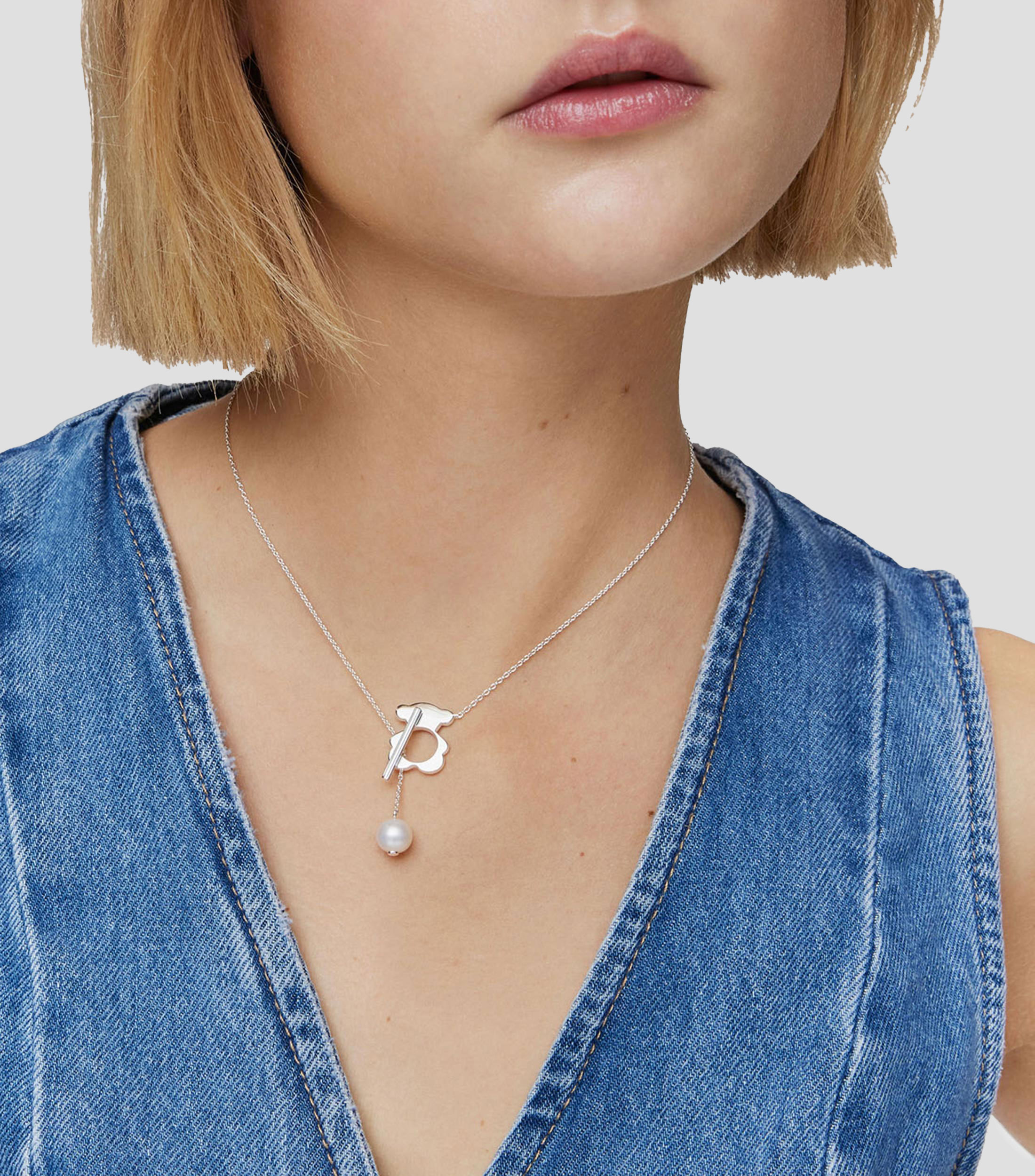 Collar en plata con oso Mujer
