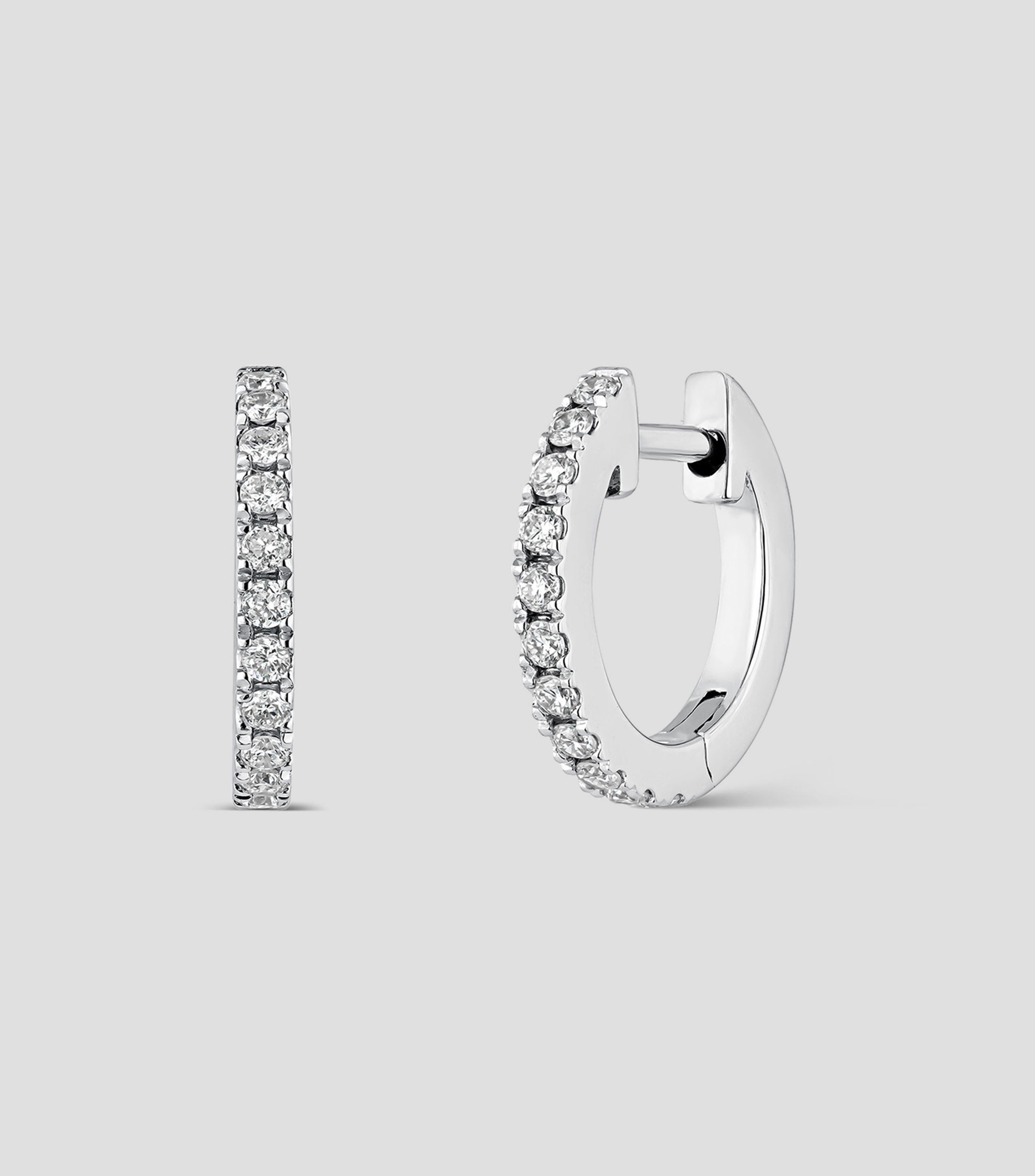 Pendientes en oro blanco 18 Kilates con incrustaciones de diamantes Mujer